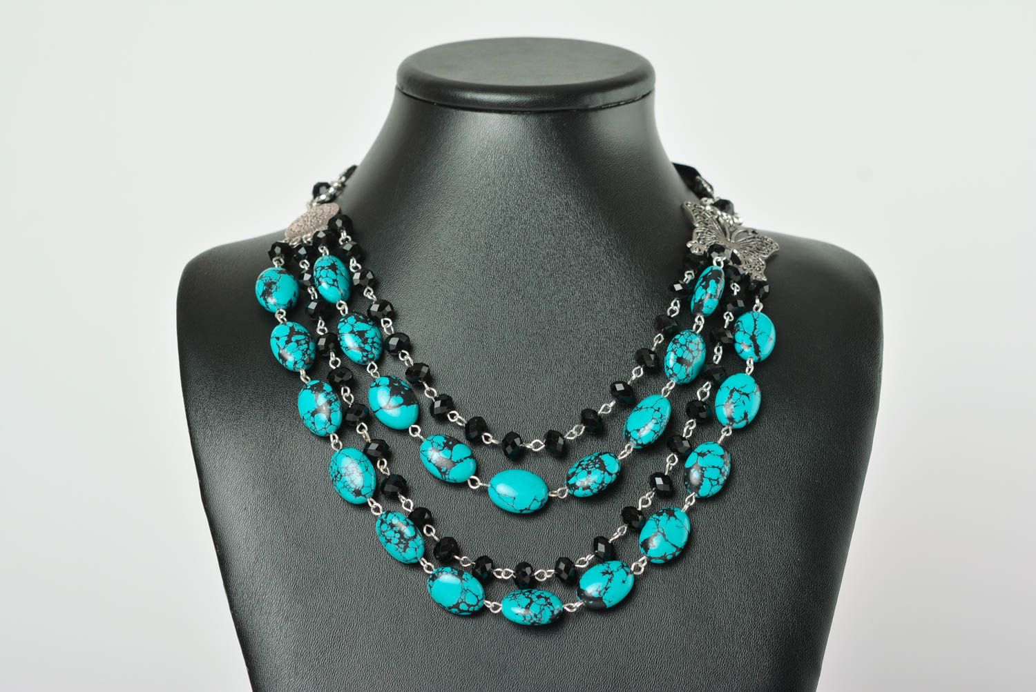 Stylish handmade beaded necklace glass art beautiful jewellery for girls photo 2