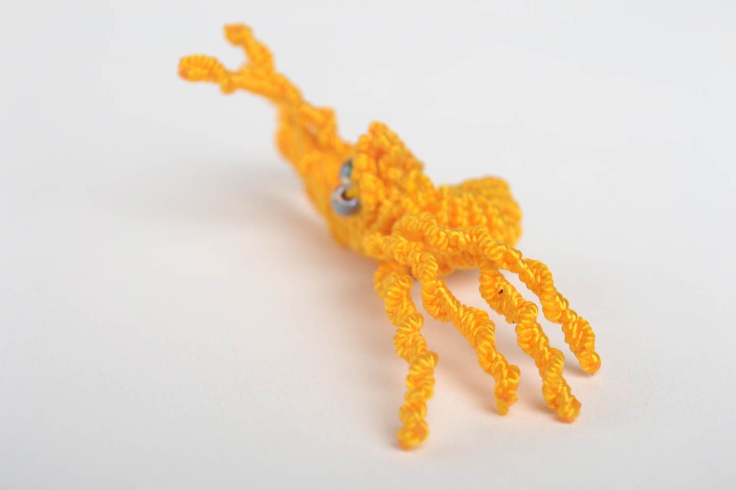Broche araignée orange Broche faite main tressée macramé fils Cadeau pour femme photo 5