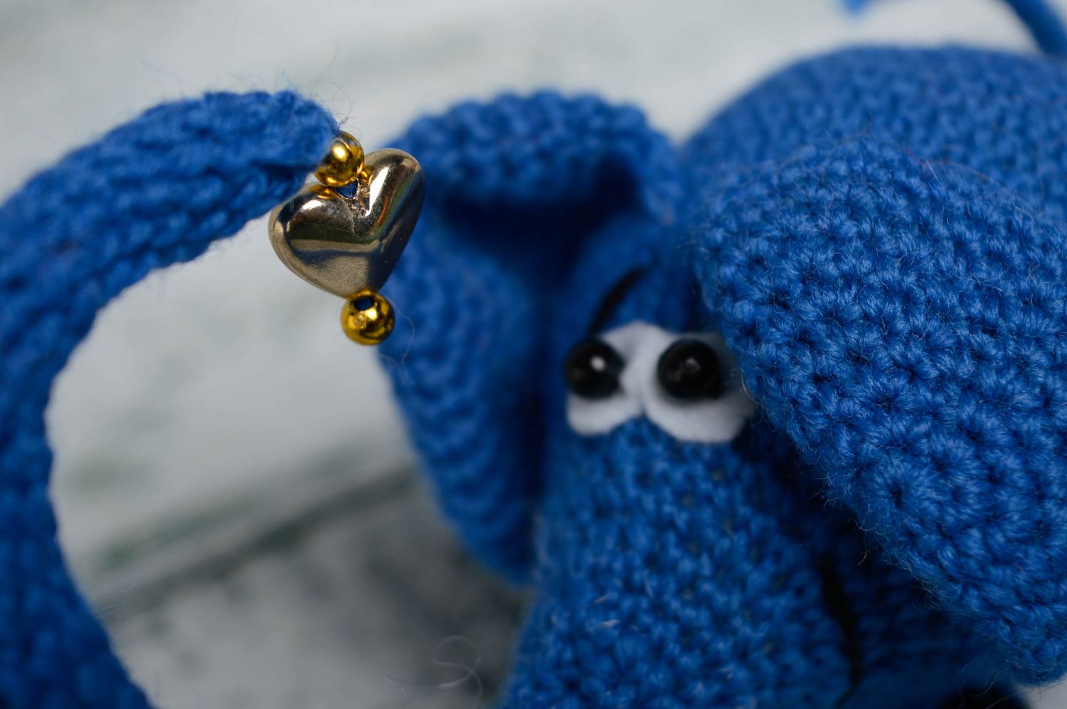 Soft crochet toy Blue Elephant photo 2