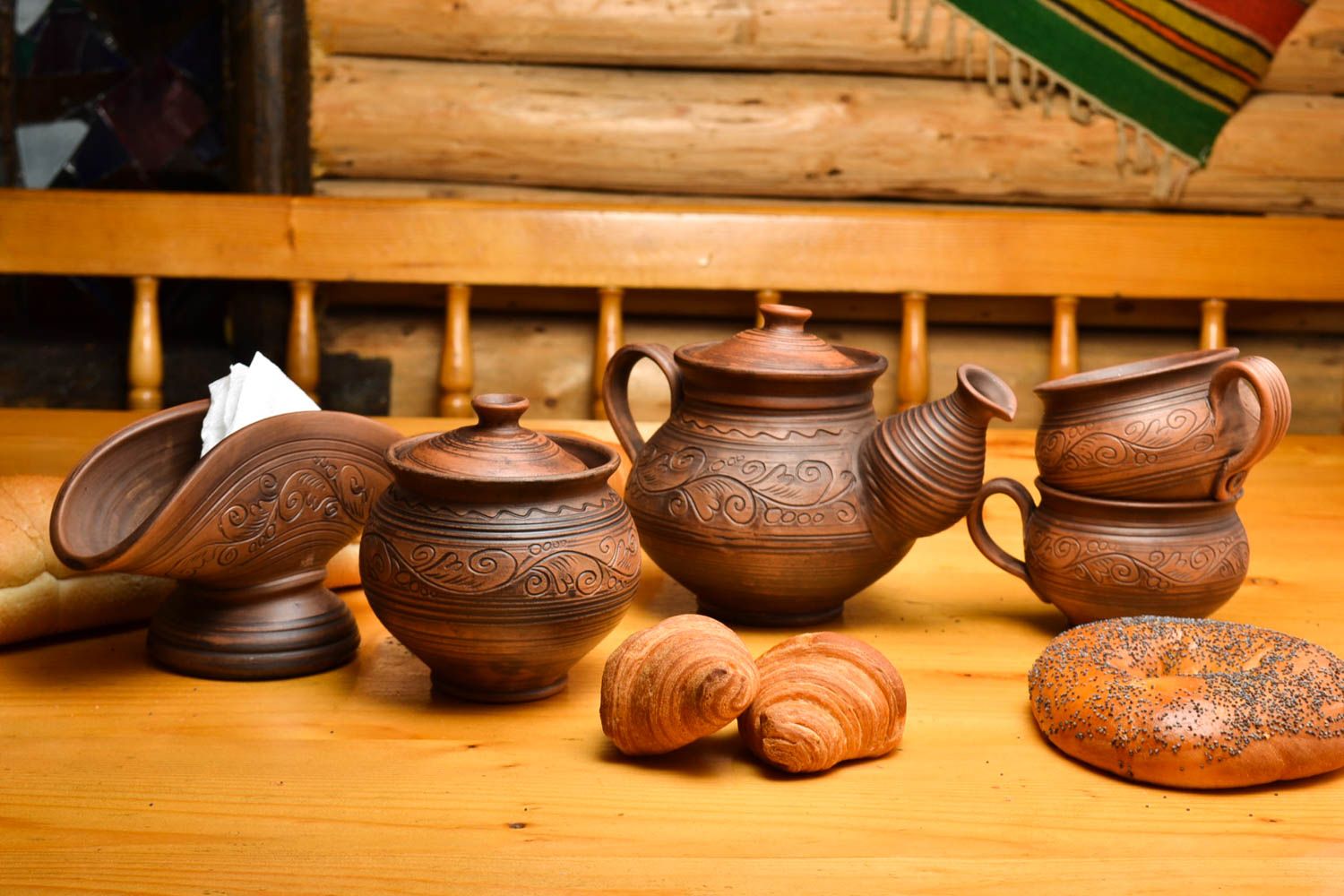 Ceramic 5 cute kitchenware designer handmade tea set clay lovely home decor photo 1