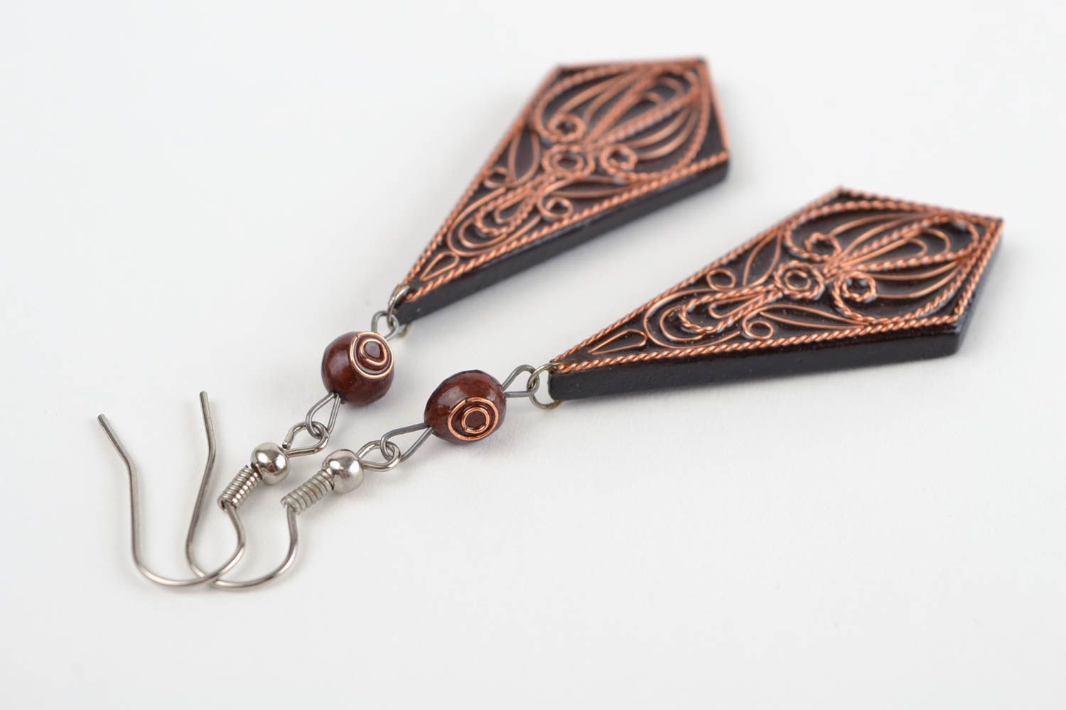 Handmade earrings cute earrings wooden jewelry designer accessories gift ideas photo 3