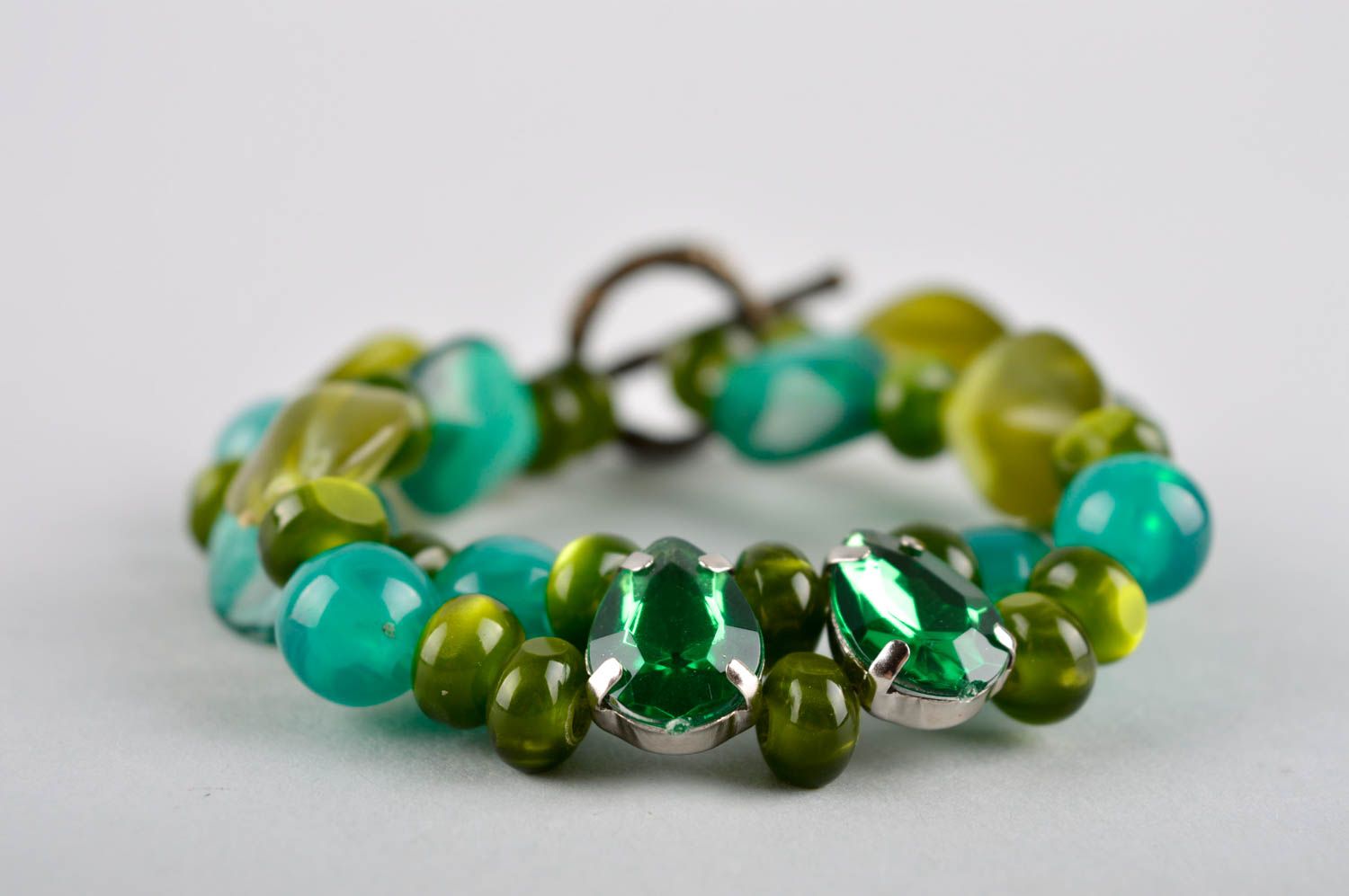 Симпатичный браслет из бусин handmade модный браслет зеленый модная бижутерия фото 3