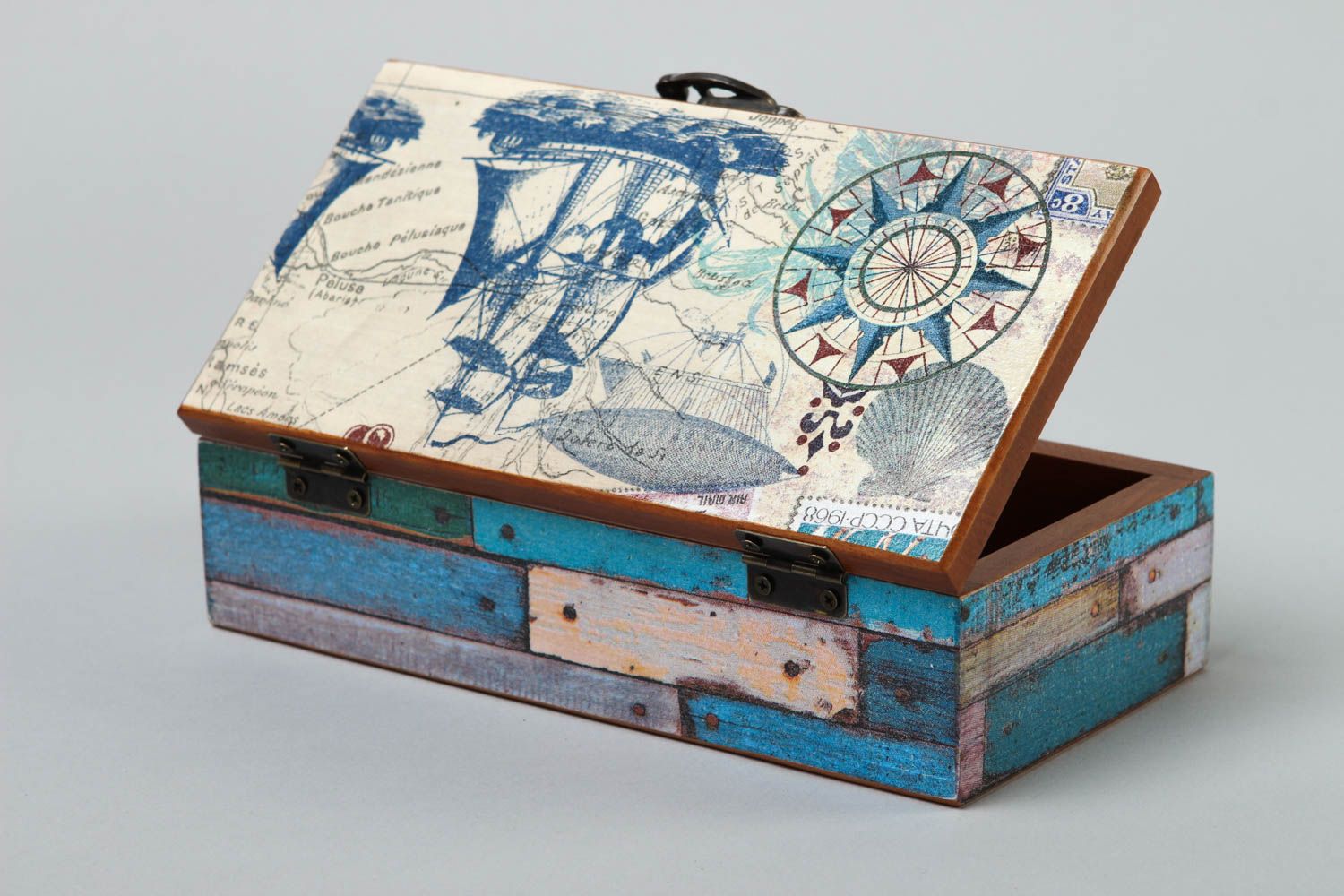 Caja de madera hecha a mano para joyas regalo original decoración de interior  foto 4