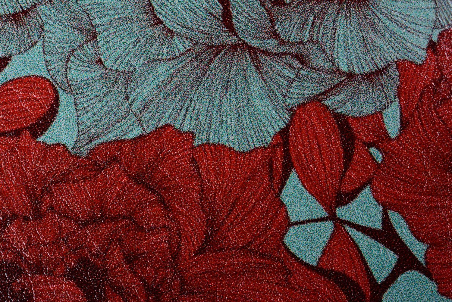 Handmade Leder Passhülle mit Muster Blumen aus Leder von der Hand genäht foto 3