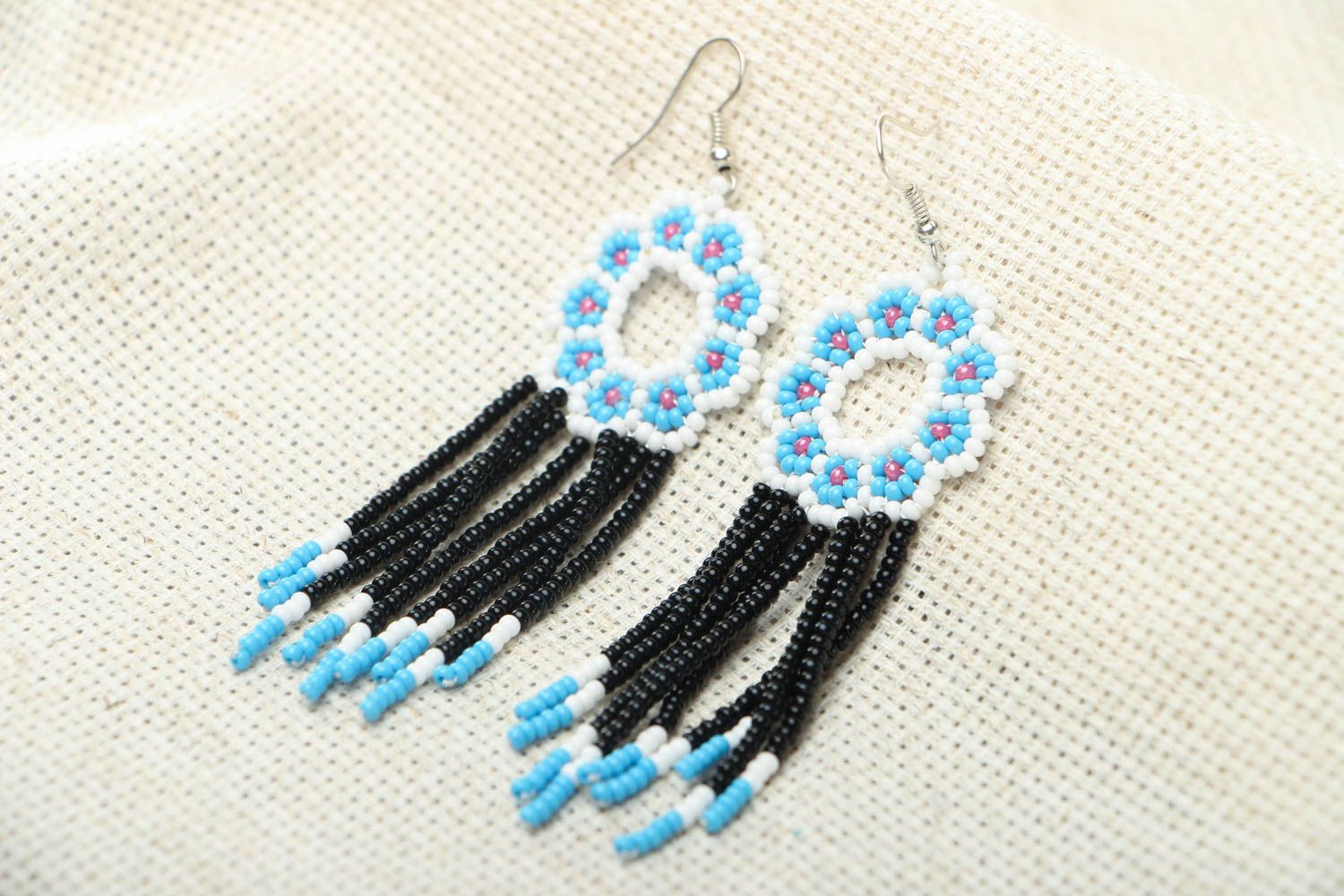 Homemade earrings with Czech beads photo 4