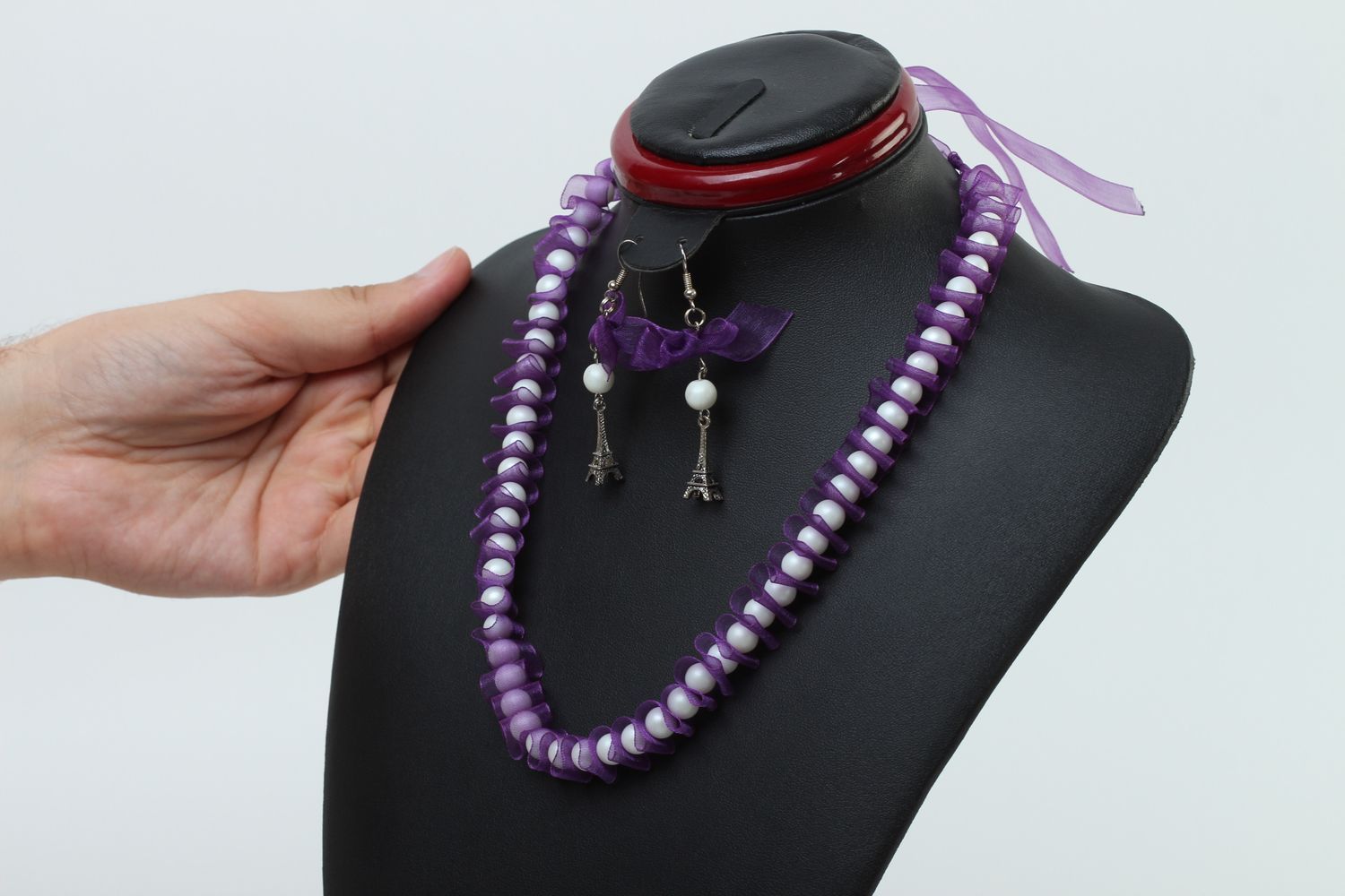 Collar y pendientes hechos a mano accesorios para mujer bisutería de moda foto 3