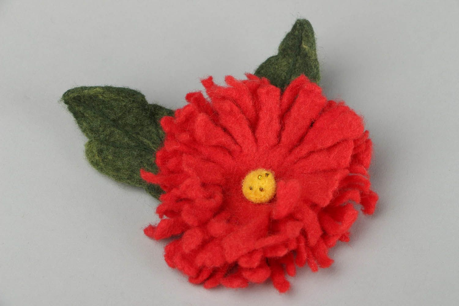 Brooch made of felted wool photo 1
