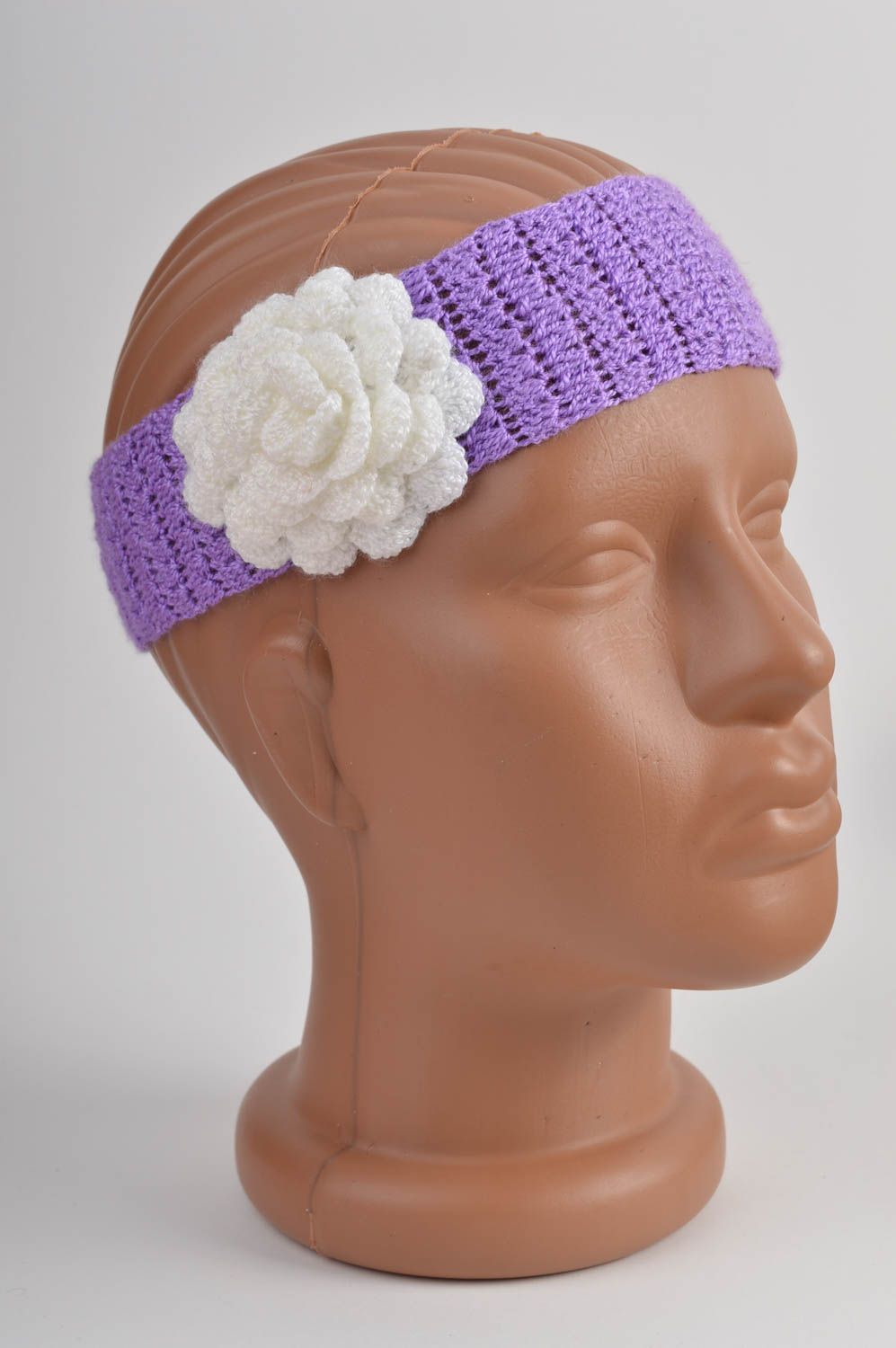 Haarband mit Blume Mädchen Haarschmuck Mode Accessoire aus Polyacryl in Lila foto 2