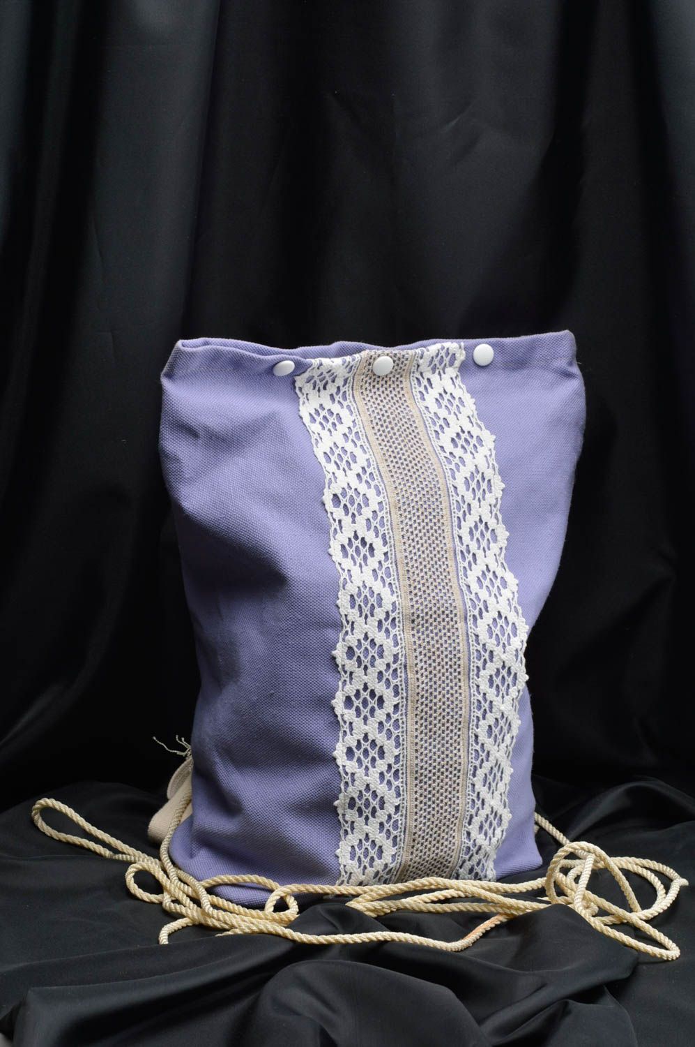 Sac à dos fait main Sac tendance Cadeau original avec poche intérieur festif photo 1