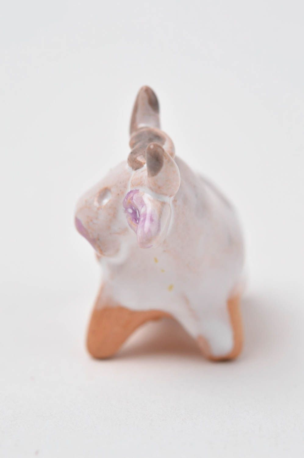 Handgemachte Kuh schöne Keramik Deko Figur aus Ton Tier Statue Miniatur Figur foto 8