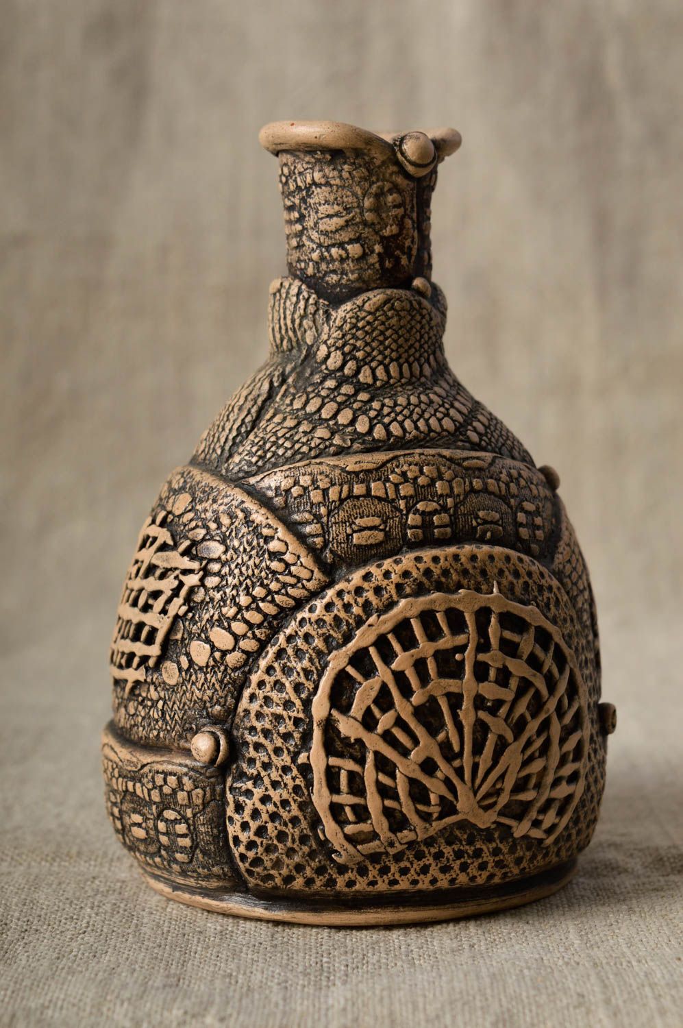 Vase décoratif fait main Déco maison en céramique avec ornements Cadeau femme photo 1