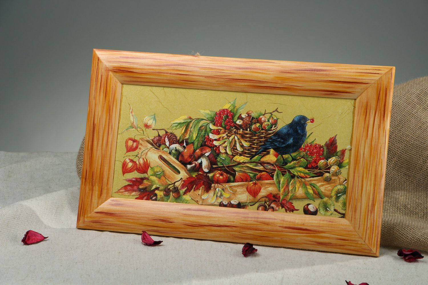 Painting in wooden frame, decoupage photo 4