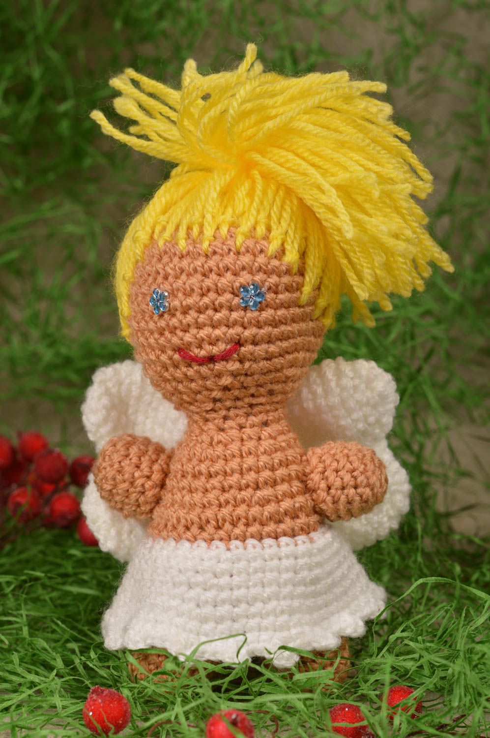 Handmade doll designer doll soft doll gift for girls crocheted doll gift ideas photo 1