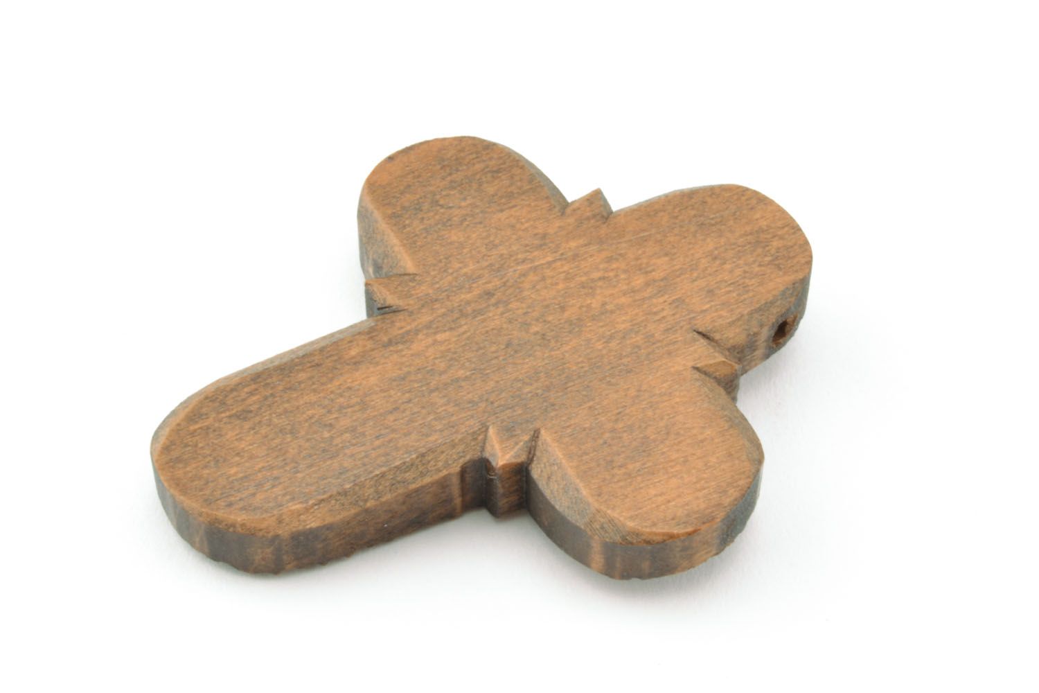 Cruz de pescoço de madeira esculpida pingente artesanal  foto 5