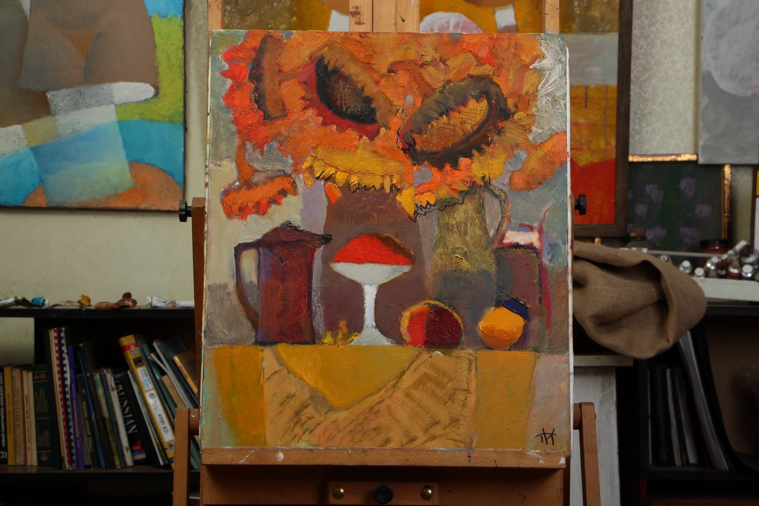 Gemälde im figurativen Stil Sonnenblumen foto 1