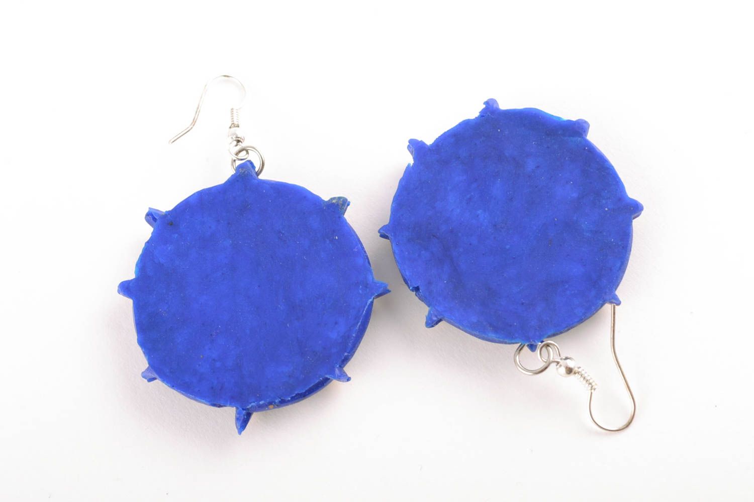 Round polymer clay earrings in Indian style photo 4