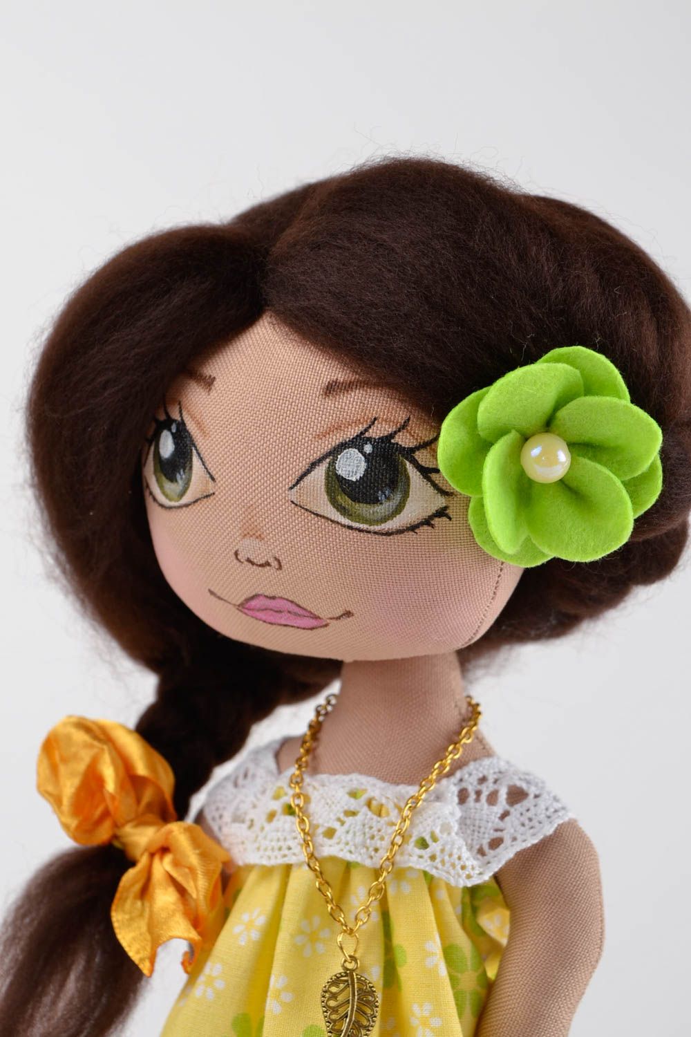 Мягкая игрушка кукла ручной работы авторская кукла из ткани красивая для декора фото 4