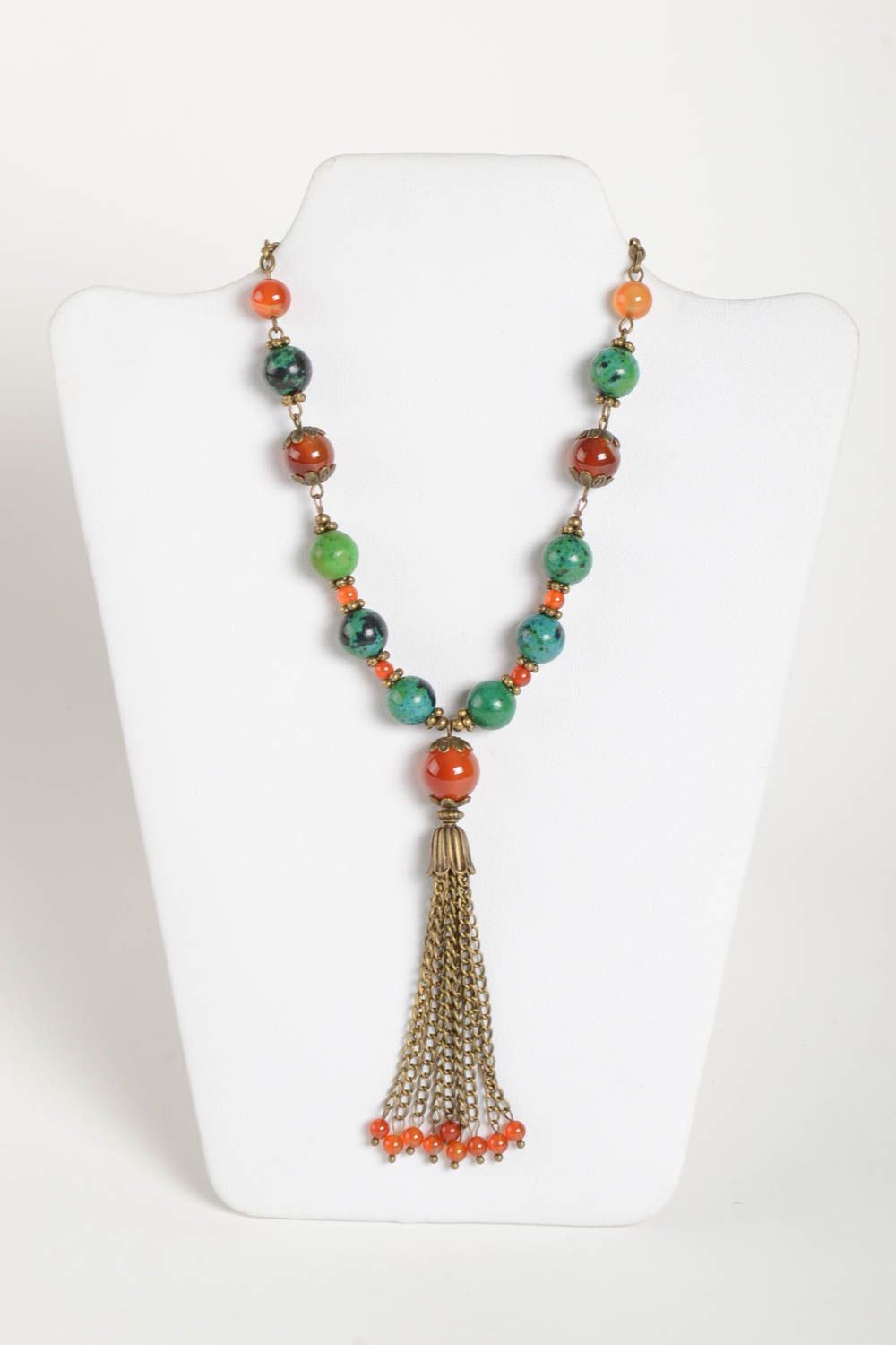 Modeschmuck Halskette handmade Accessoire für Frauen Damen Collier bunt zart foto 2
