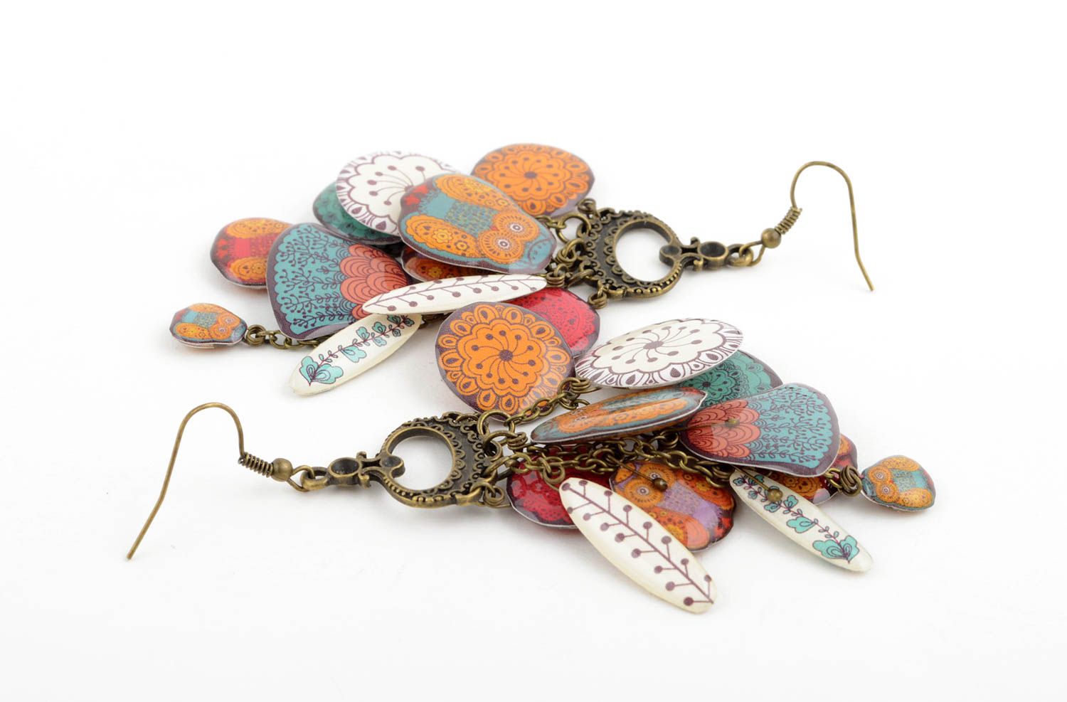 Ohrringe für Damen handmade Ohrringe ausgefallener Ohrschmuck Eulen mit Mustern foto 3