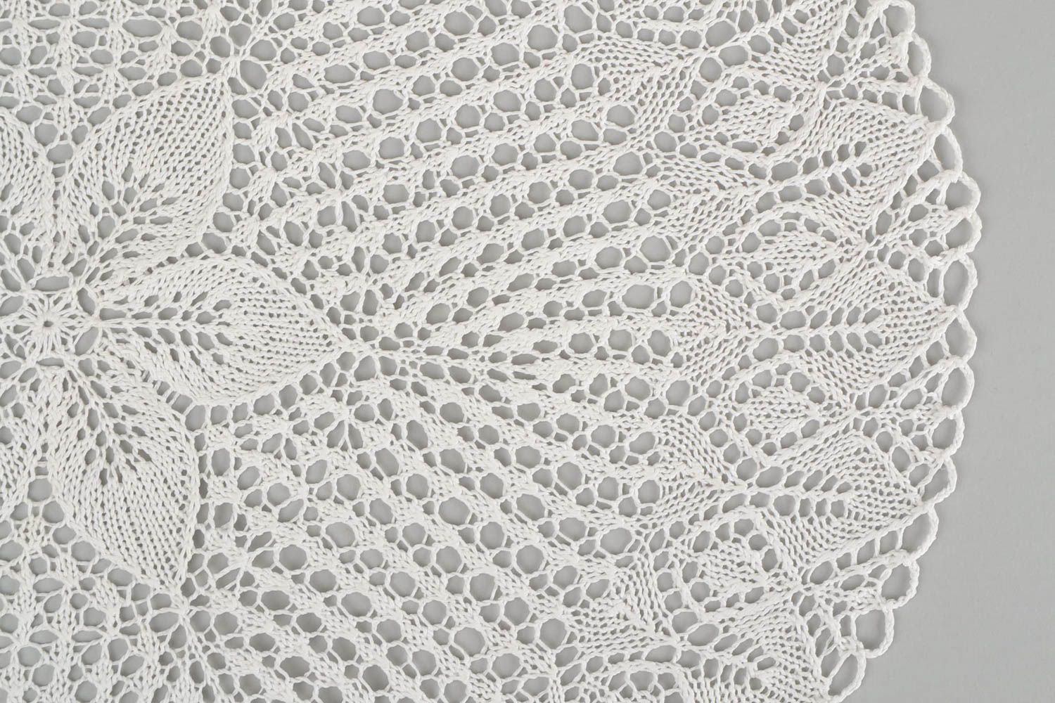Openwork knitted tablecloth handmade table napkin vintage style interior decor photo 4