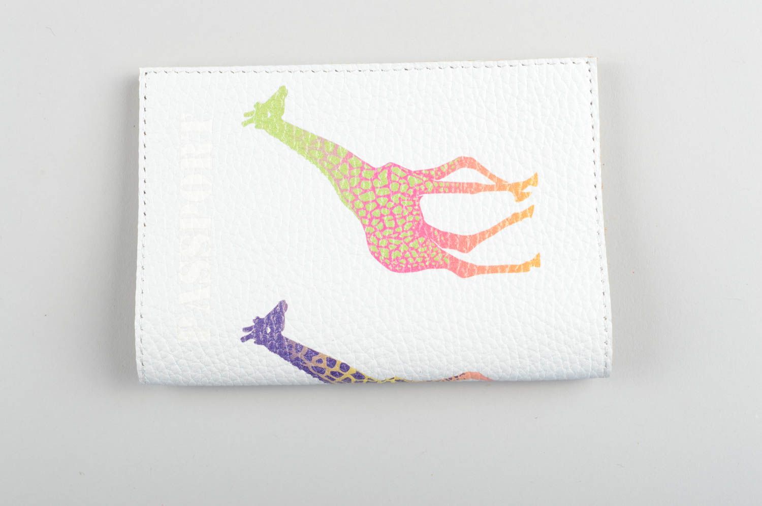 Funda de cuero artesanal regalo original estuche para pasaporte jirafa foto 5