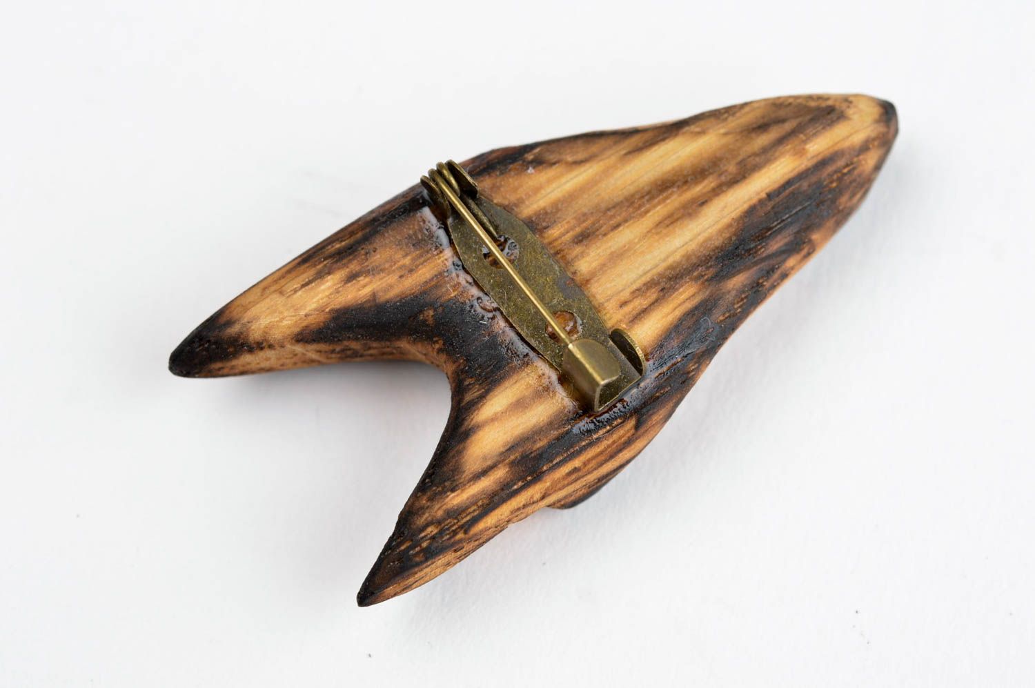 Broche artesanal de madera contrachapada accesorio de moda regalo original foto 3