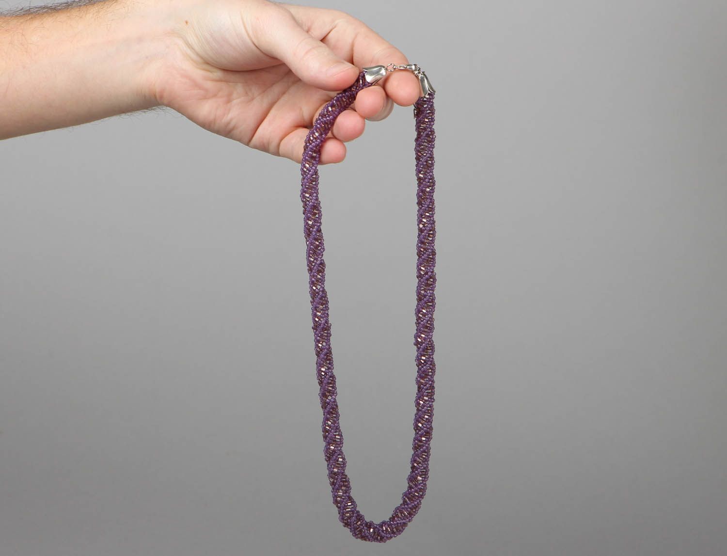 Violet beaded cord necklace photo 4