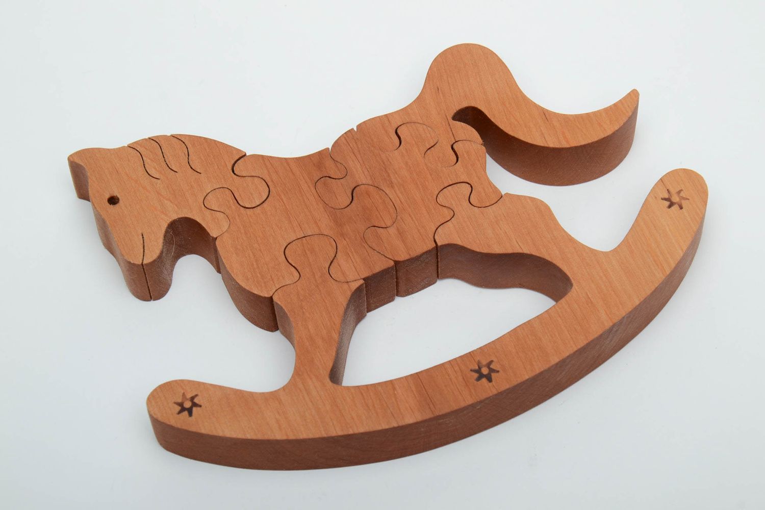 Kinder Puzzles aus Holz Pferd 5 Stück foto 2