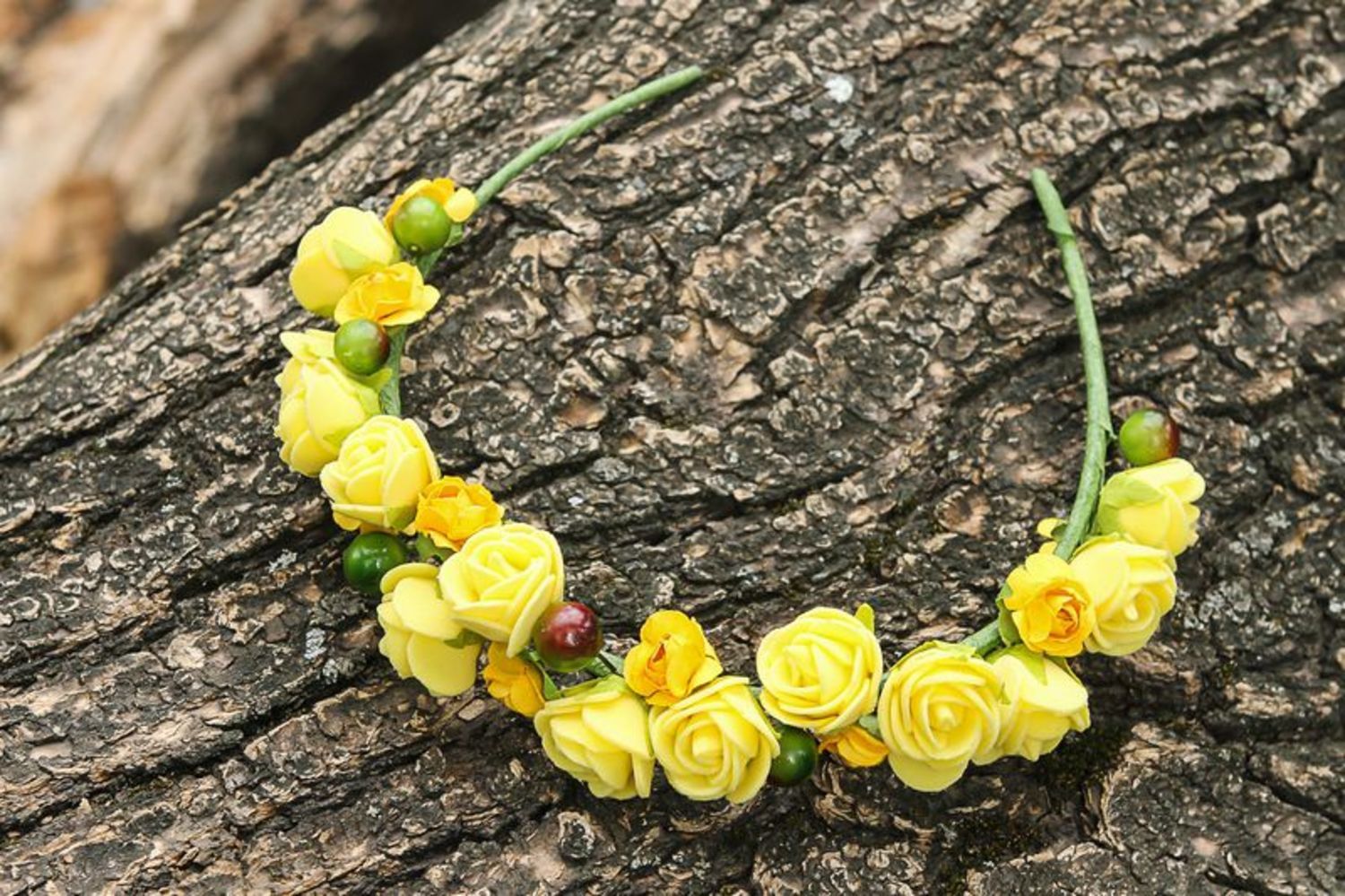Headband Yellow roses photo 4