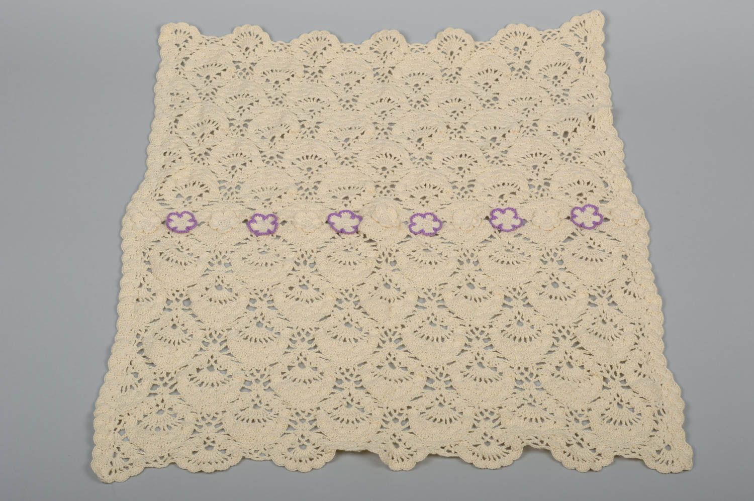 Manta tejida para bebé artesanal de algodón accesorio para niño regalo original foto 1