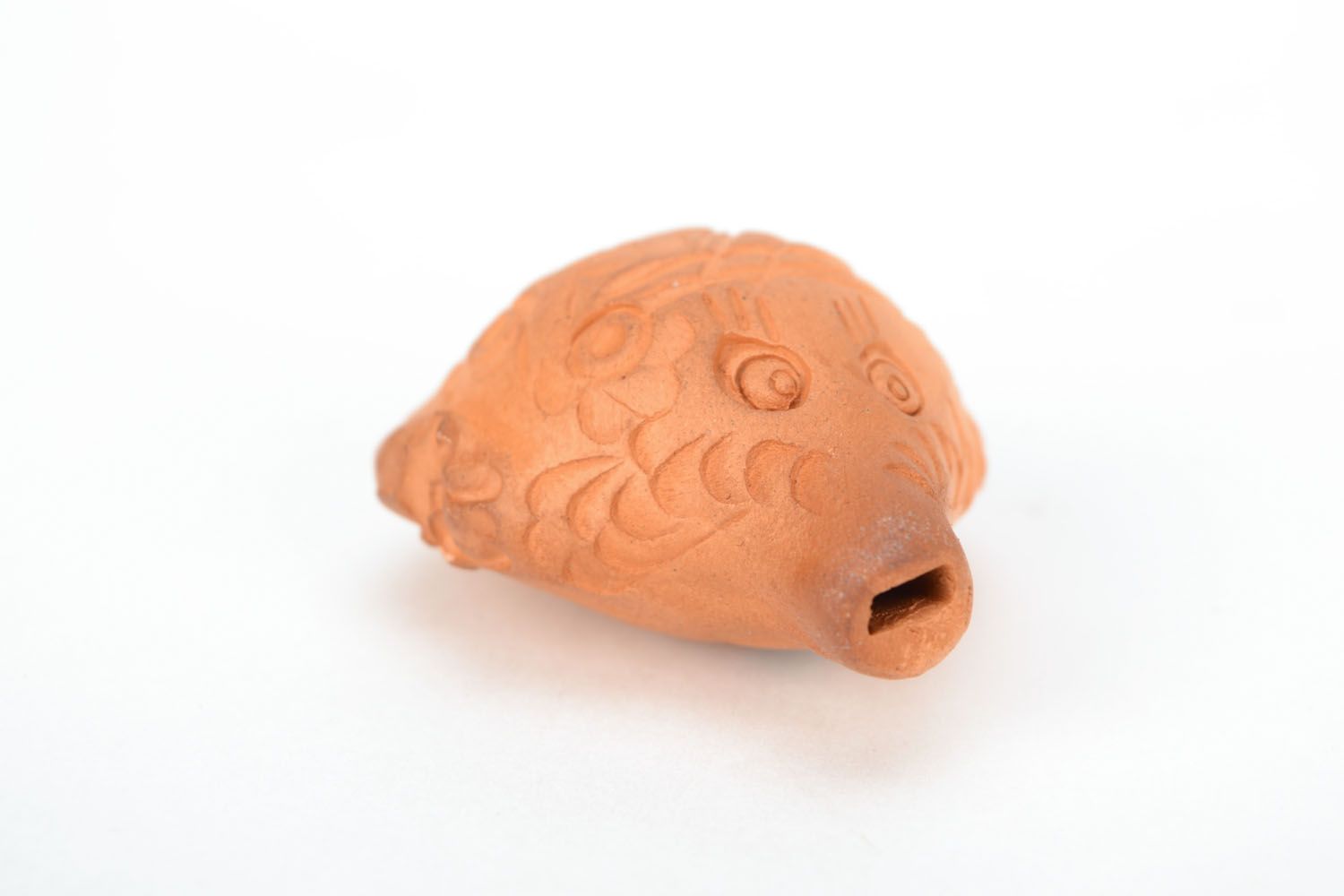Apito de argila brinquedo de cerâmica artesanal Ouriço foto 4