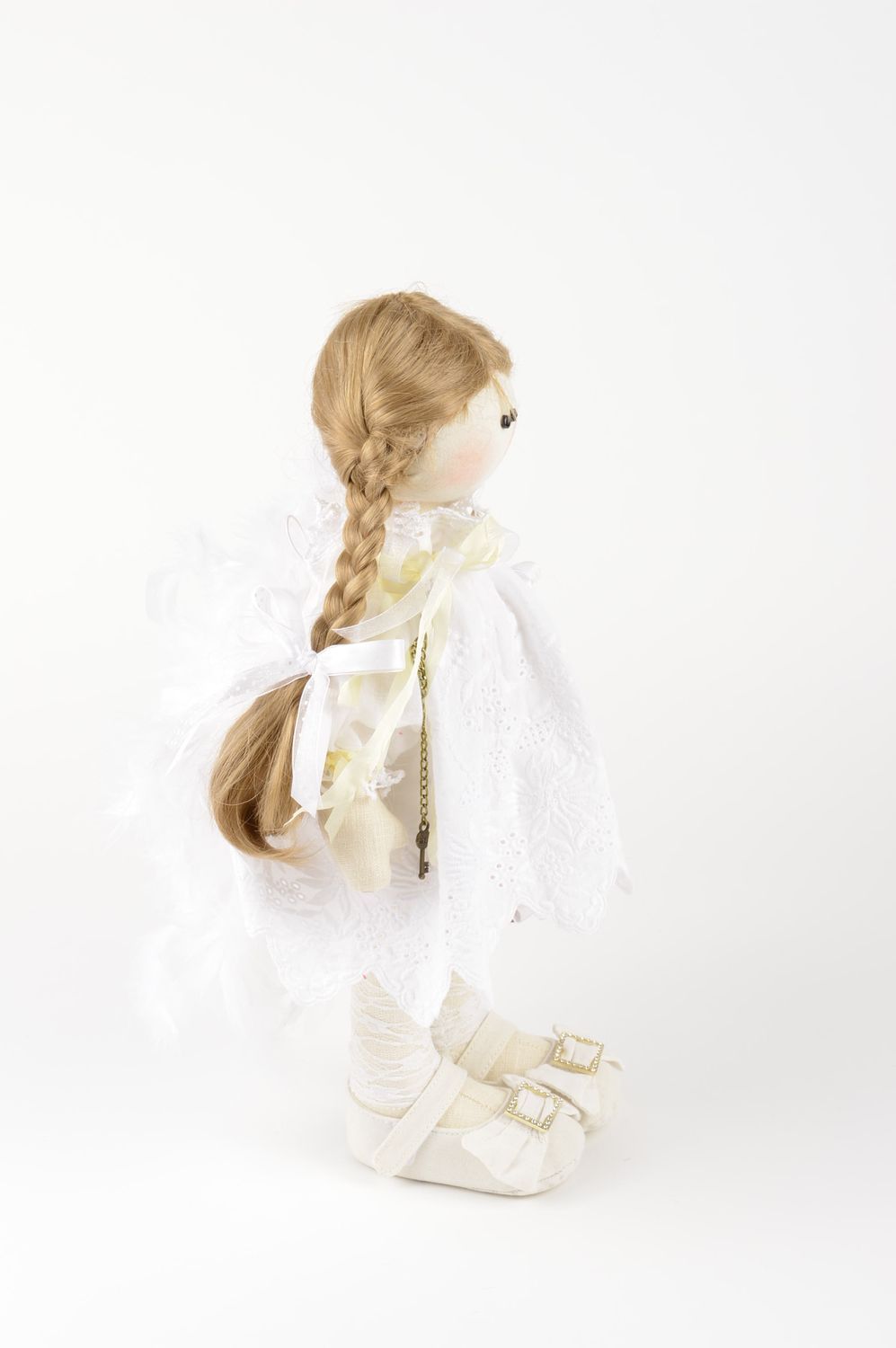 Handmade beautiful textile doll unusual stylish doll soft toys for kids photo 3