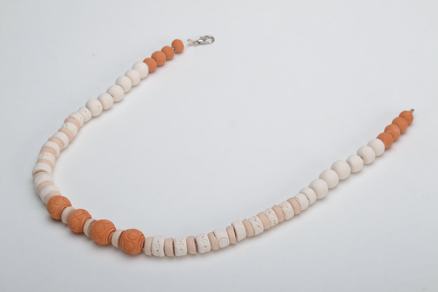Keramische Halskette aus Ton im Ethno Stil foto 4