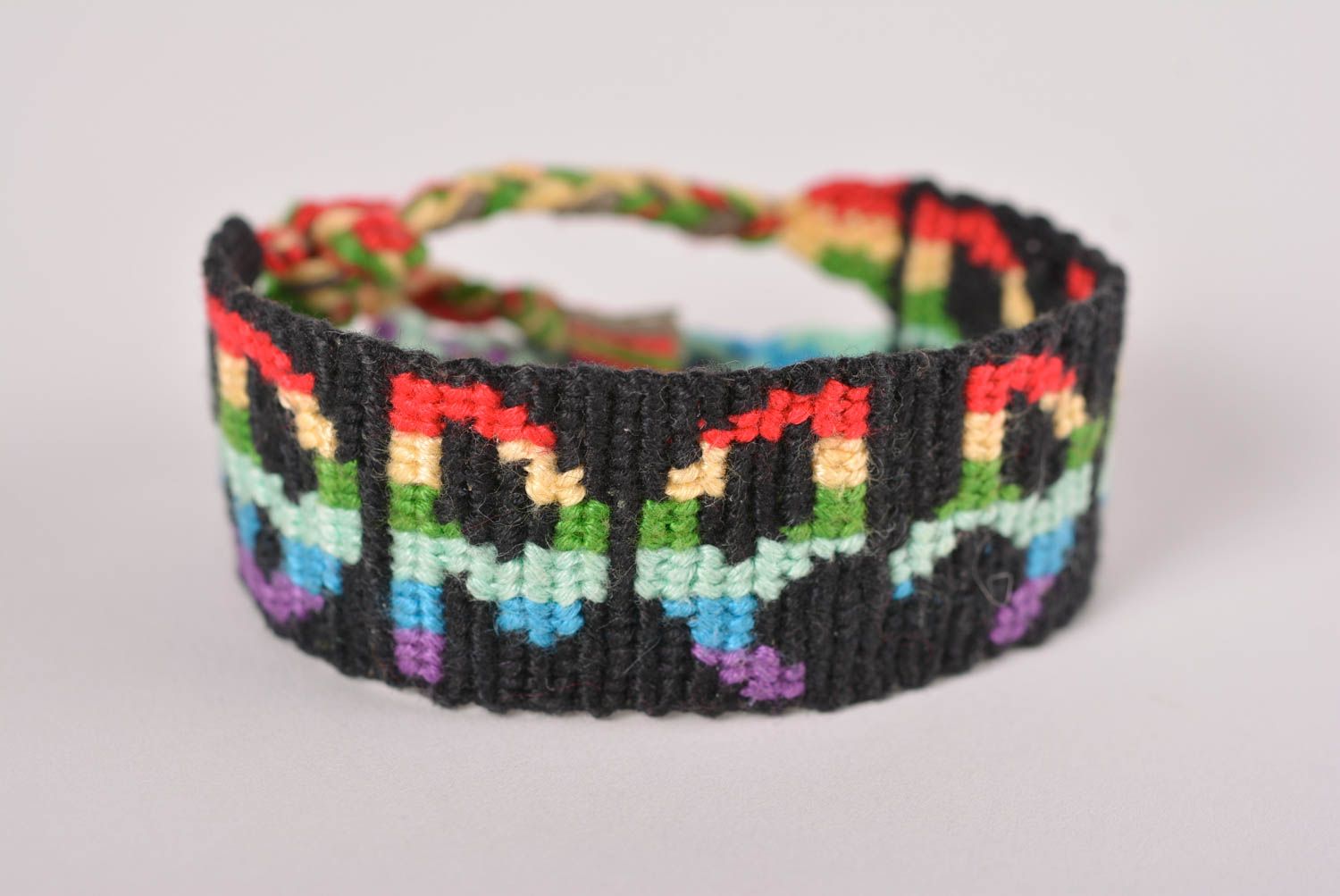 Stylish handmade woven thread bracelet textile jewelry design gift ideas photo 2