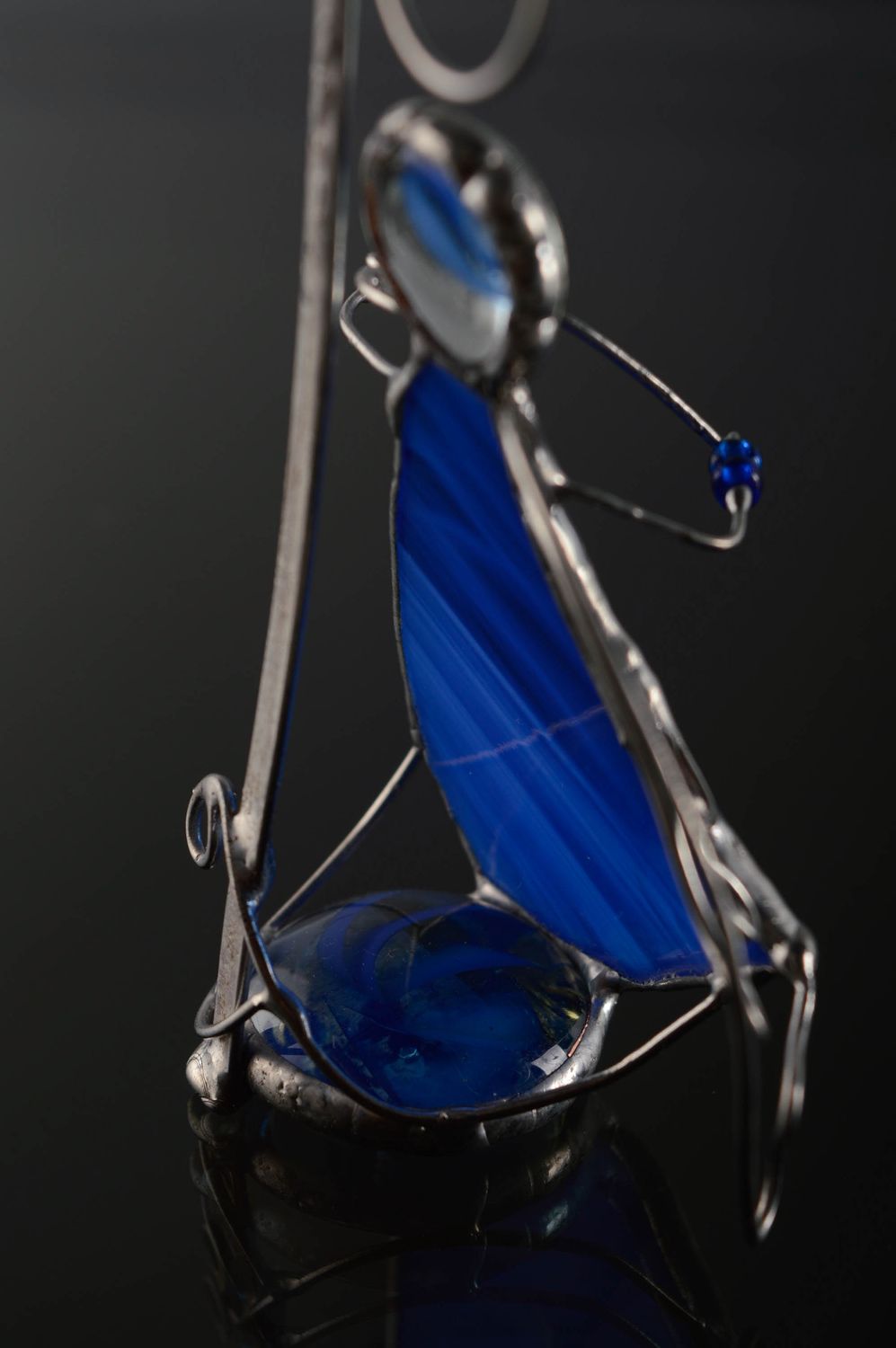 Figurine en verre vitrail ange avec violon photo 5