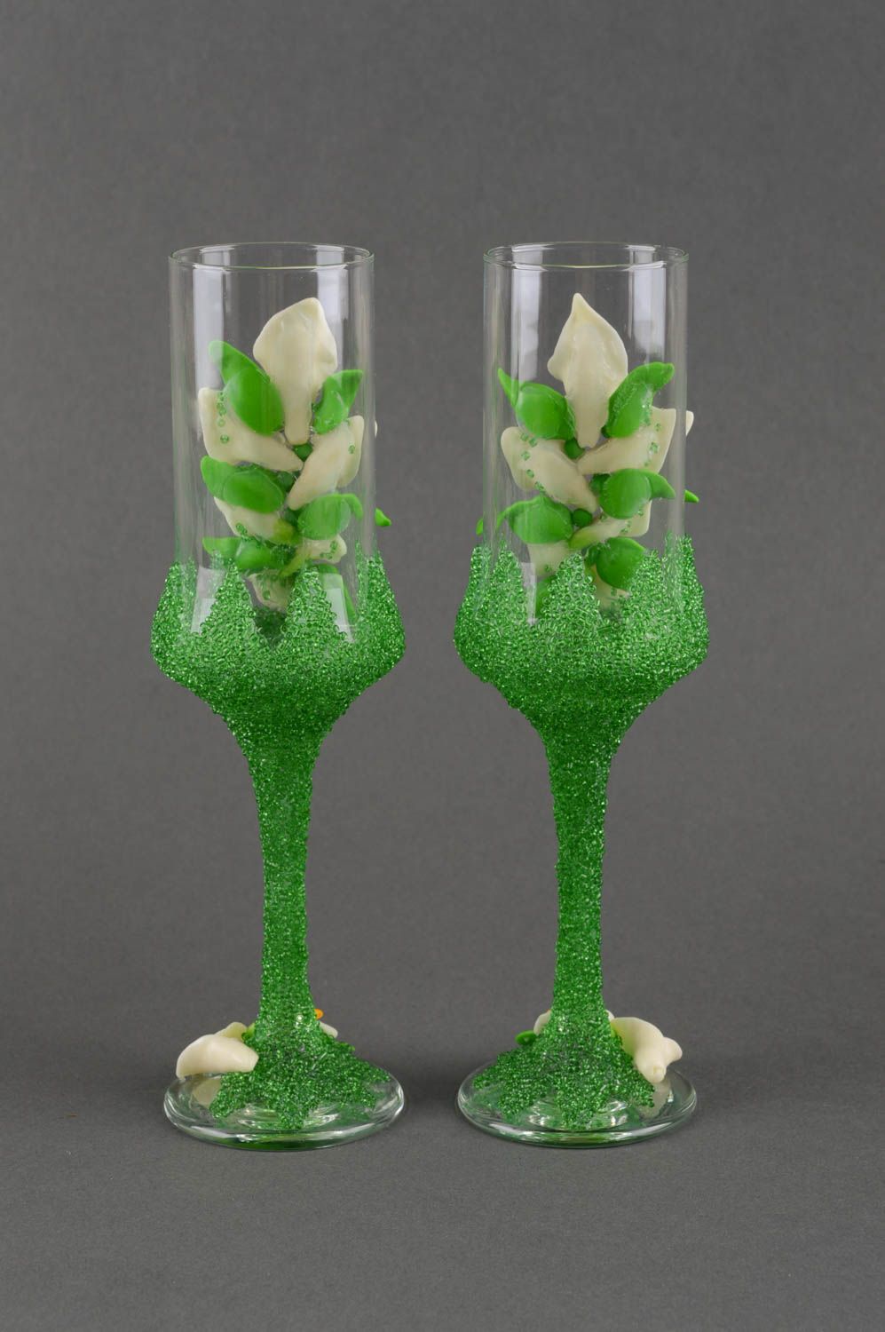 Unique wine glasses handmade wedding decor wedding champagne glasses cool gifts photo 3
