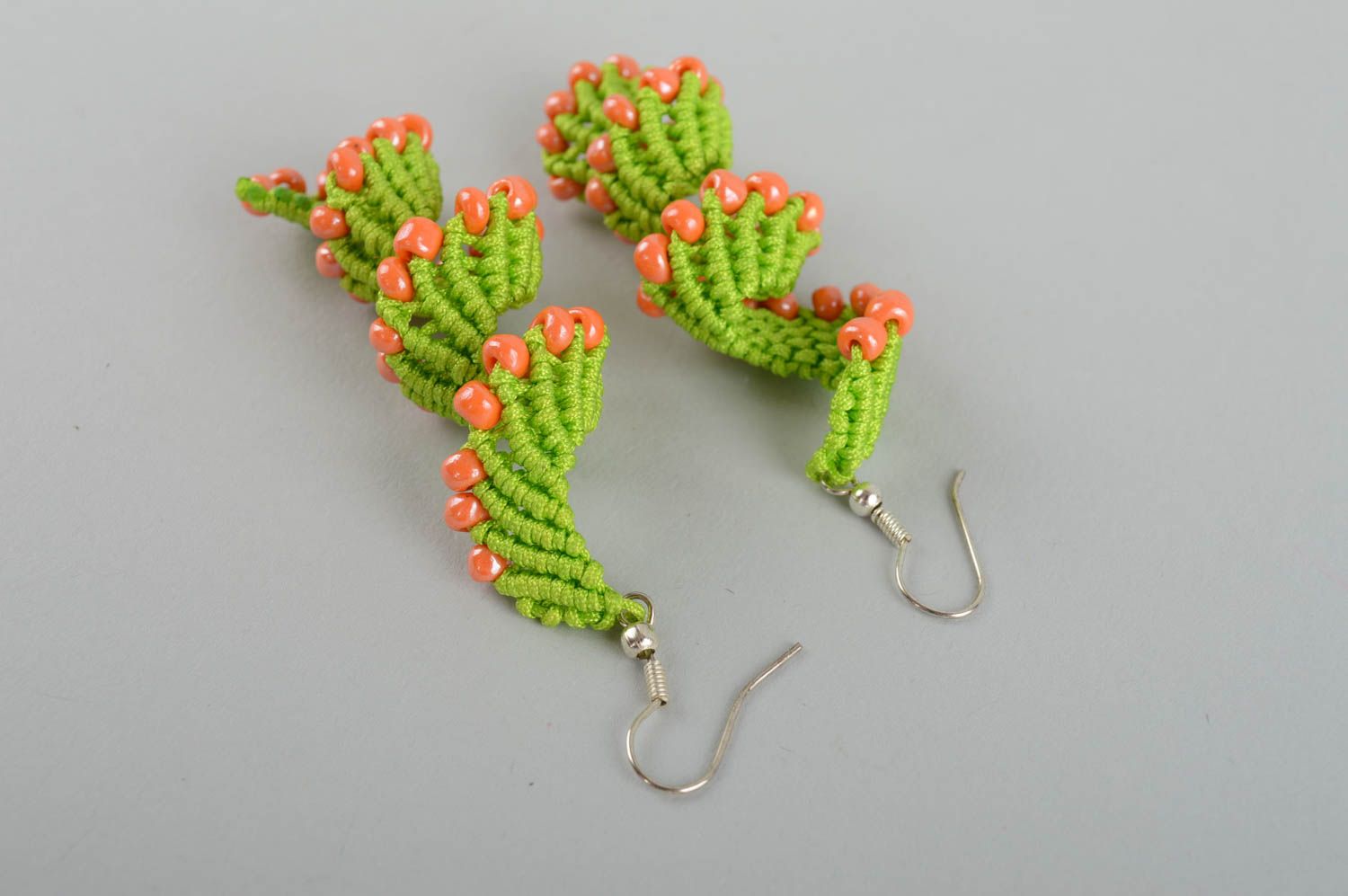Handmade earrings designer jewelry unusual accessory knitted jewelry gift ideas photo 5