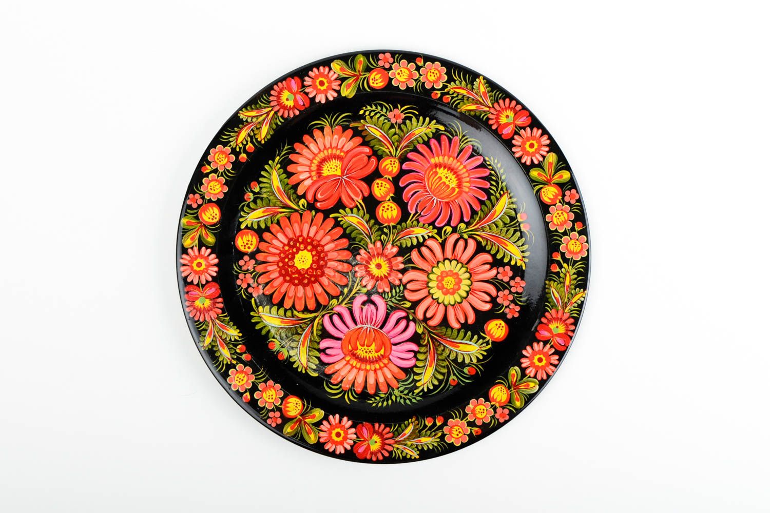 Деревянная тарелка ручной работы подарочная тарелка декор для дома с росписью фото 4