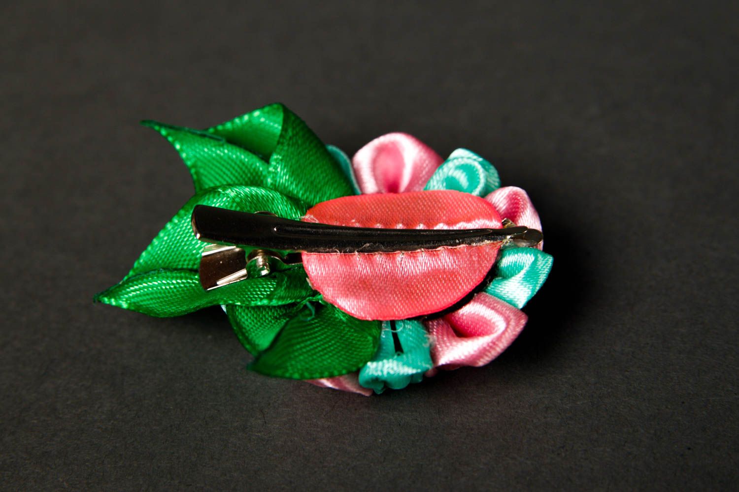 Handmade kanzashi barrette satin hair hair clip flower accessories satin jewelry photo 5