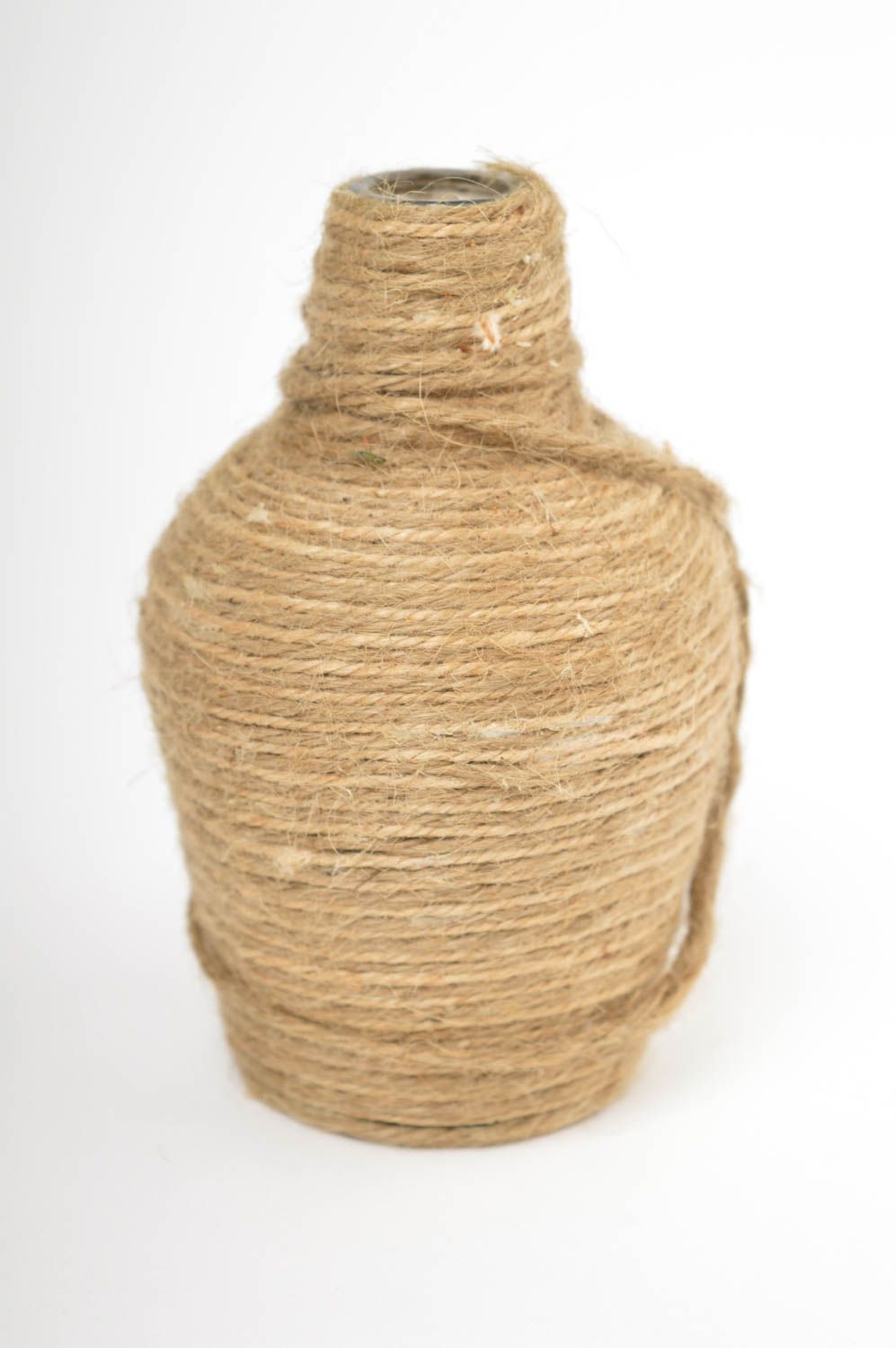 5 inches glass bottle decorated with twine 0,55 lb photo 3