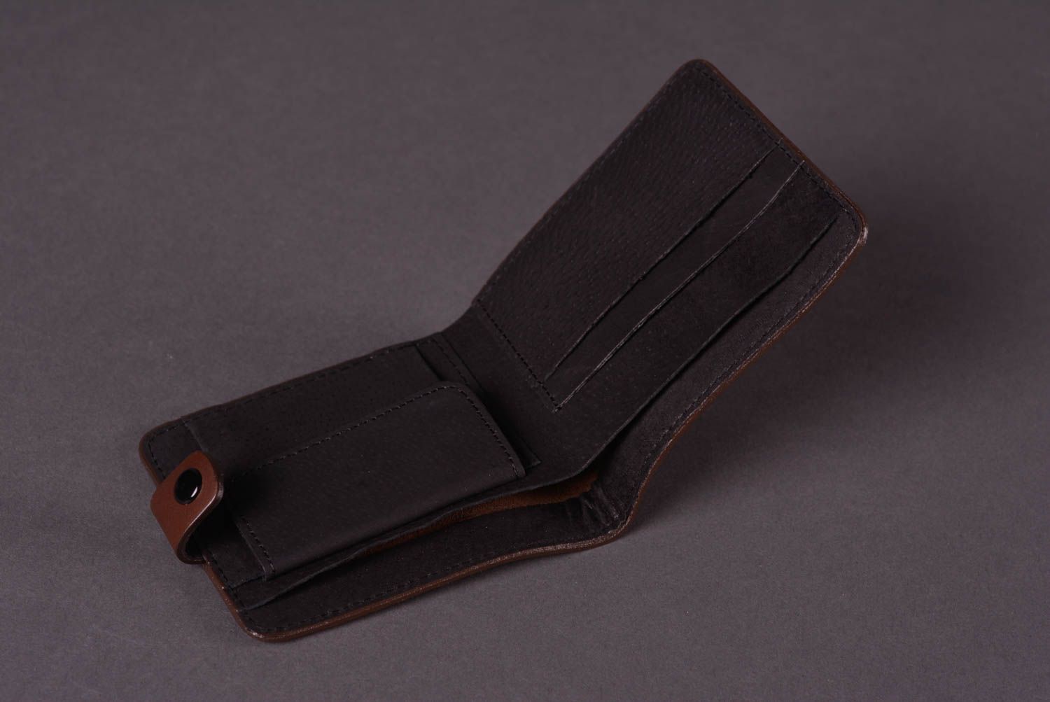 Мужское портмоне ручной работы аксессуар для мужчин кожаный кошелек простой фото 3