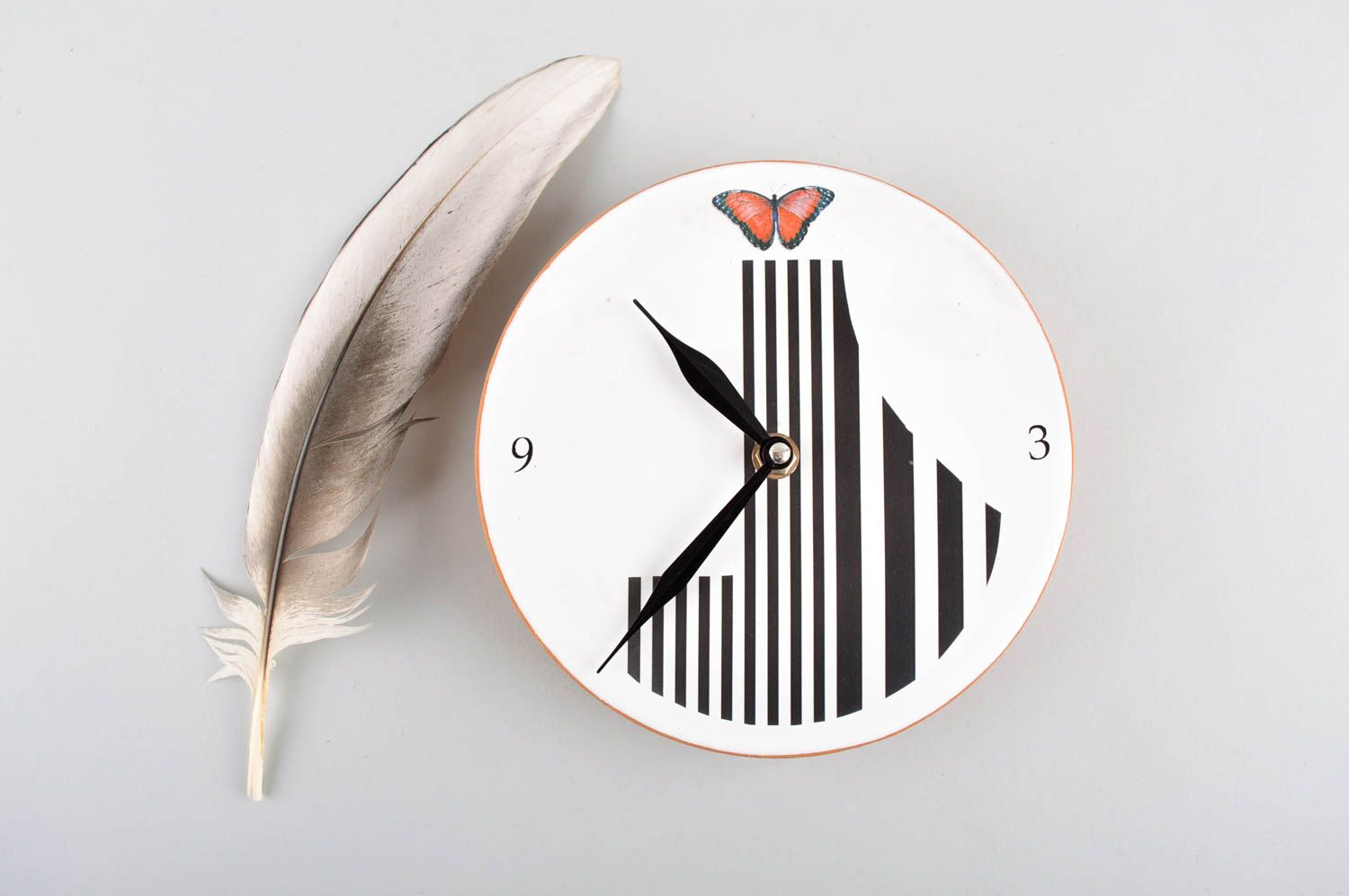 Часы ручной работы оригинальные настенные часы керамические декор для дома фото 1