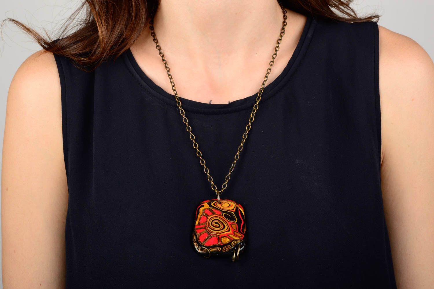 Handmade plastic pendant unusual designer pendant cute jewelry for women photo 5