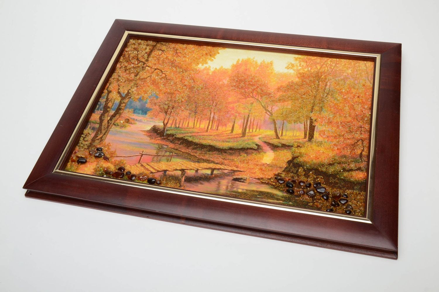Amber decorated landscape painting  photo 2