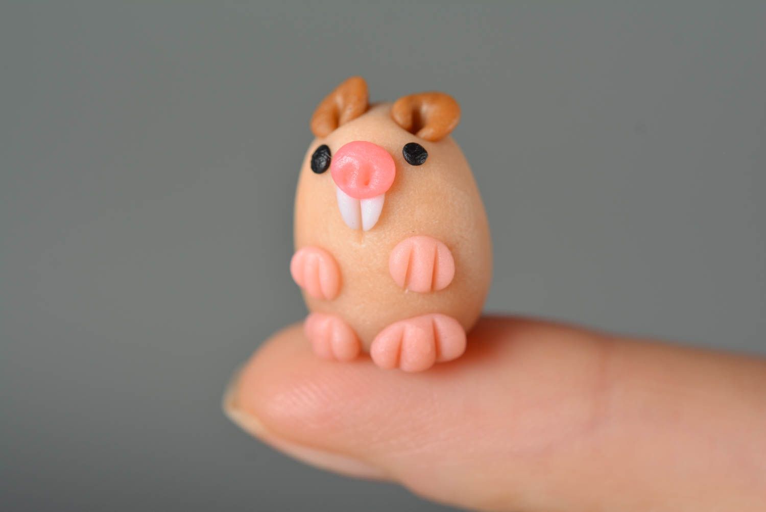 Deko Figur Mini Spielzeug Haus Deko Handmade kleine Figur Ratte lustig schön foto 3