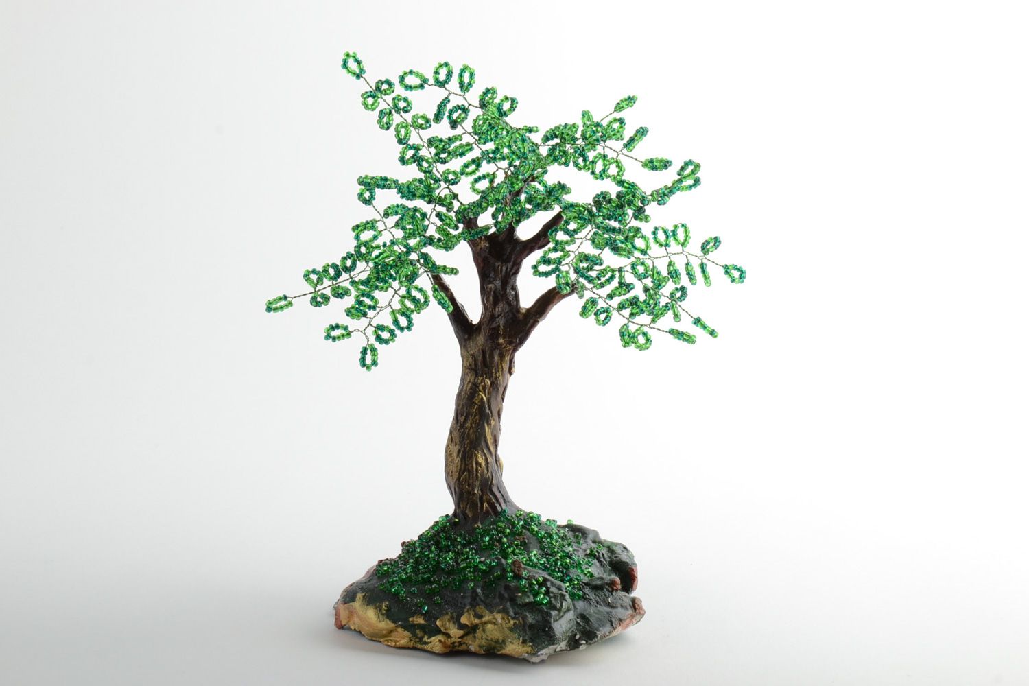 Handgemachter künstlicher bemalter lackierter Glücksbaum aus Glasperlen für Haus foto 2