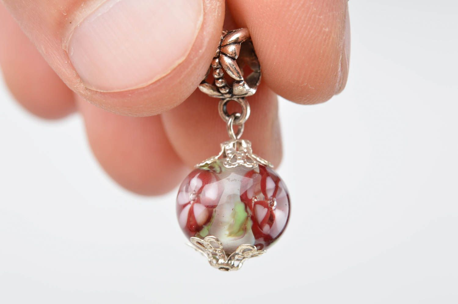Handmade pendant women necklace unusual glass pendant beautiful lampwork pendant photo 5