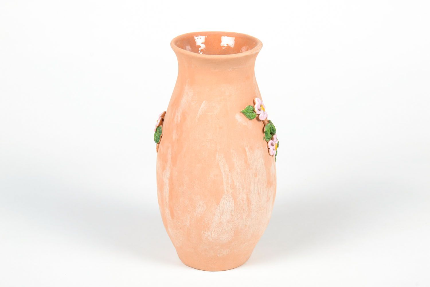 Decorative ceramic handmade flower vase with a molded ornament for home décor 10, 3,5 lb photo 4