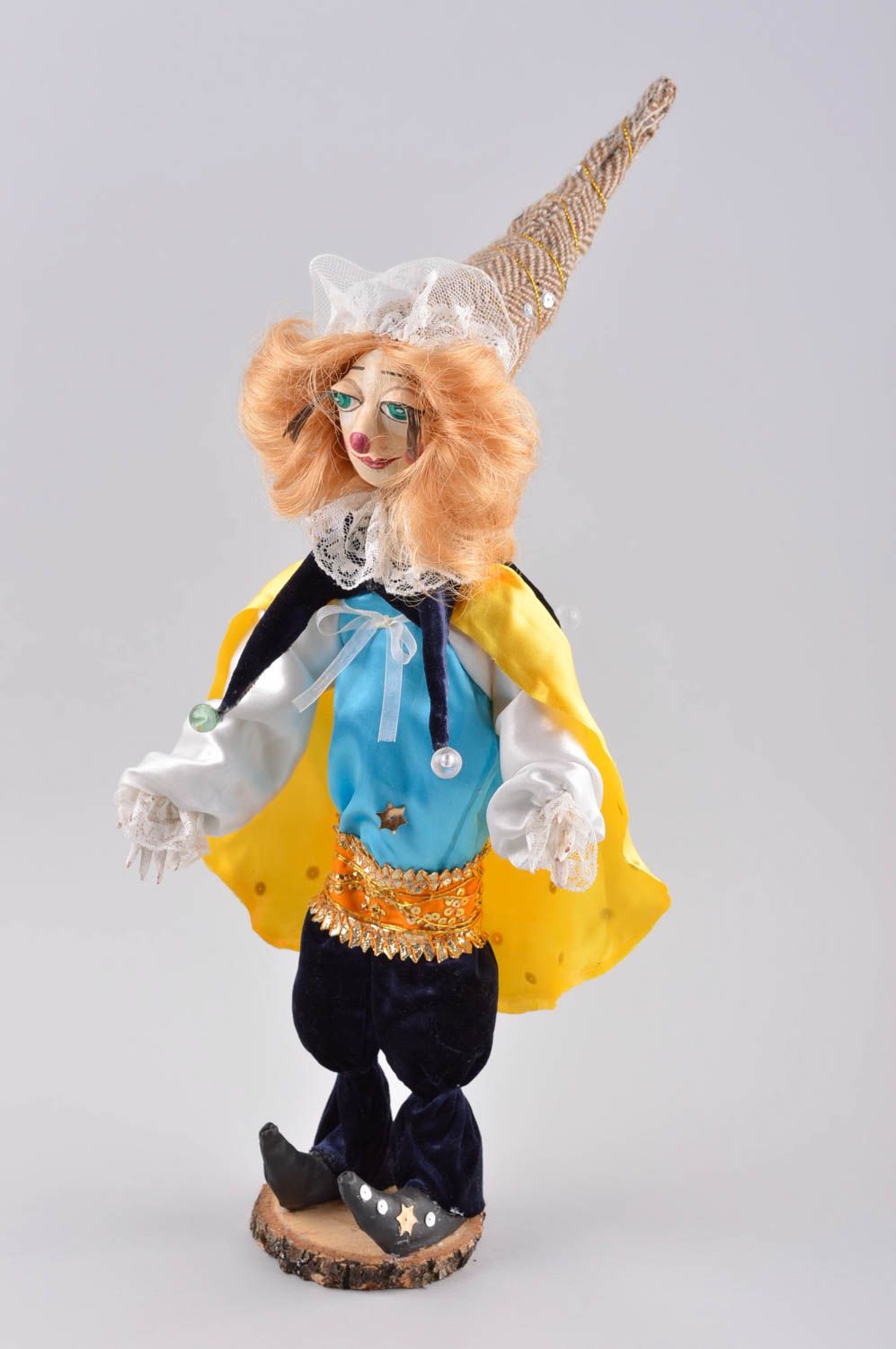 Puppe handgemacht Keramik Puppe Wohnung Deko Spielzeug Puppe Clown grell schön foto 1