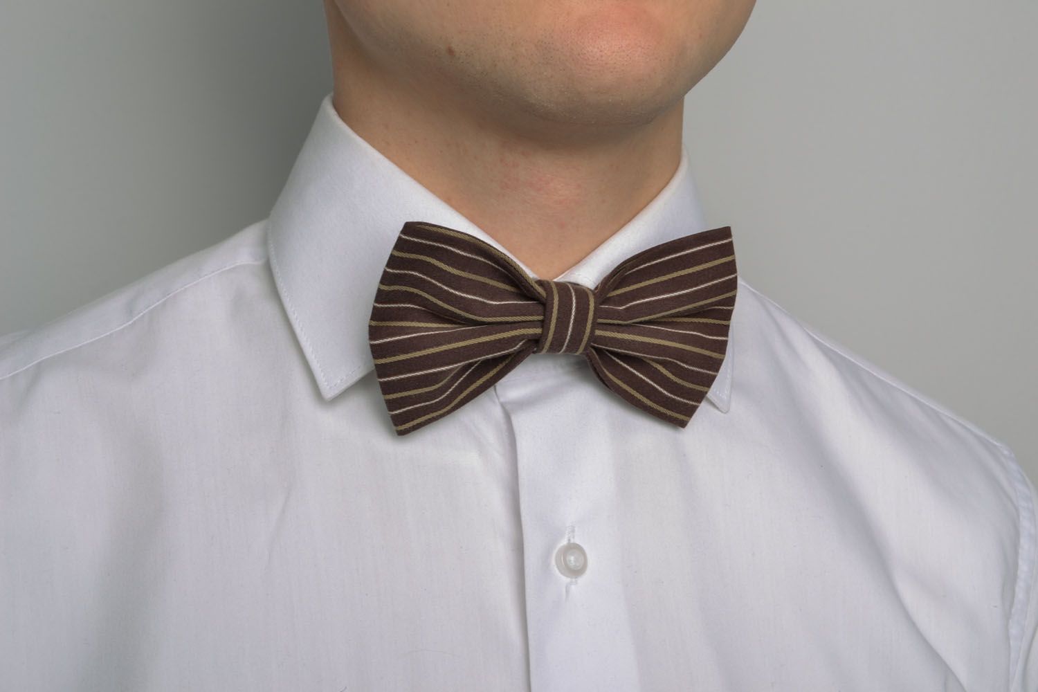 Полосатый галстук-бабочка фото 1
